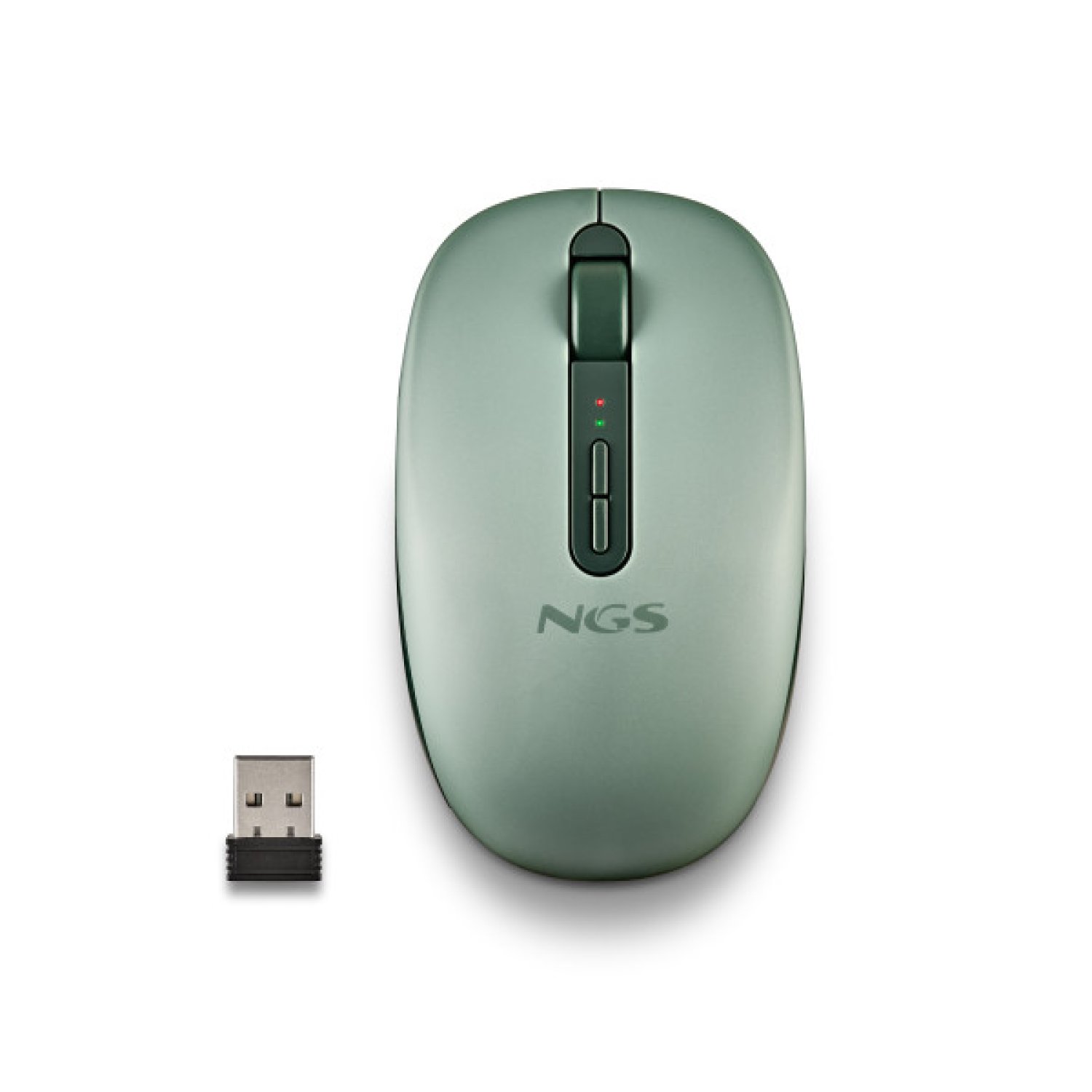 Ratón Ergonómico Inalámbrico NGS Fog Dual FOGDUALGREEN Silencioso/ Hasta 1600 DPI/ Verde