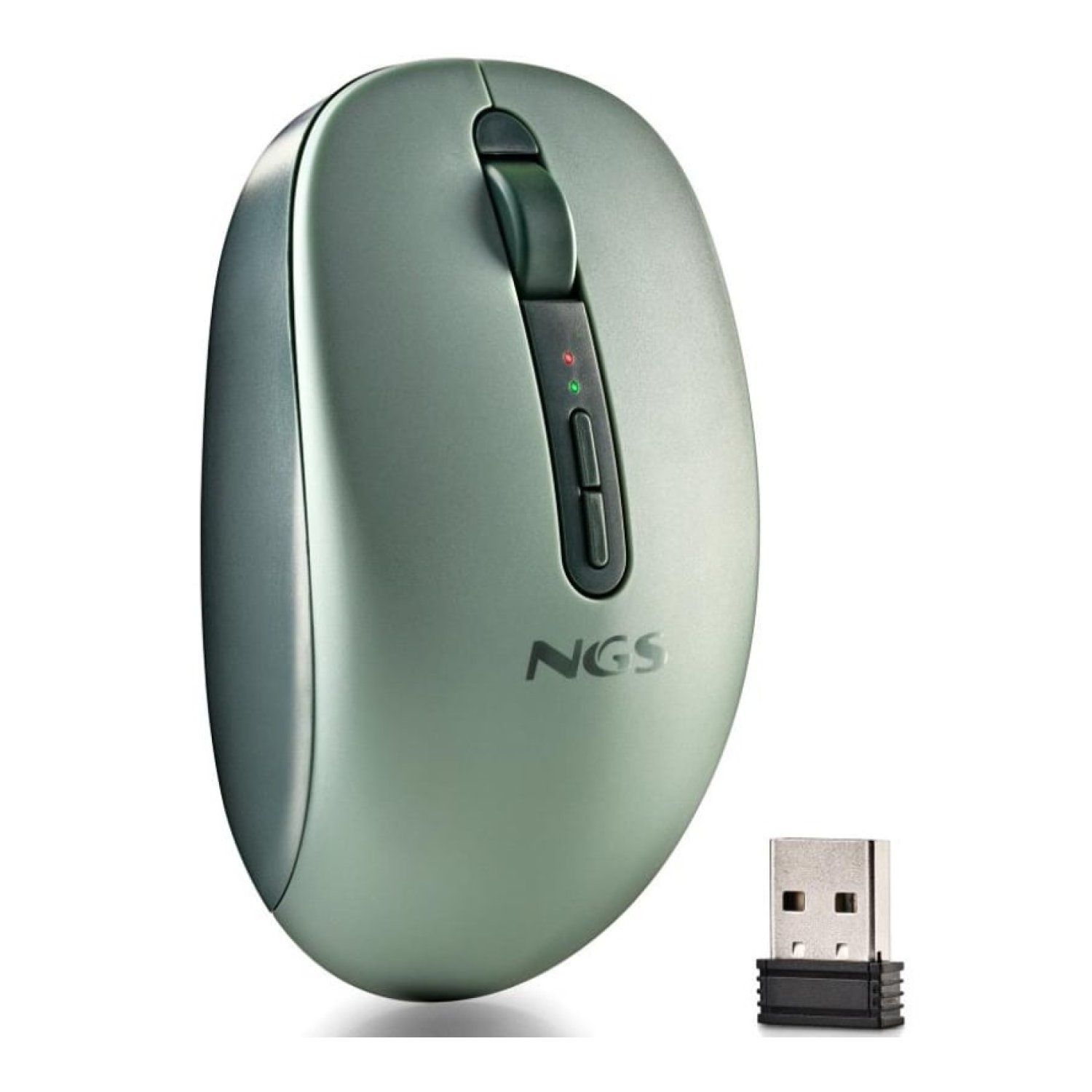 Ratón Ergonómico Inalámbrico NGS Fog Dual FOGDUALGREEN Silencioso/ Hasta 1600 DPI/ Verde
