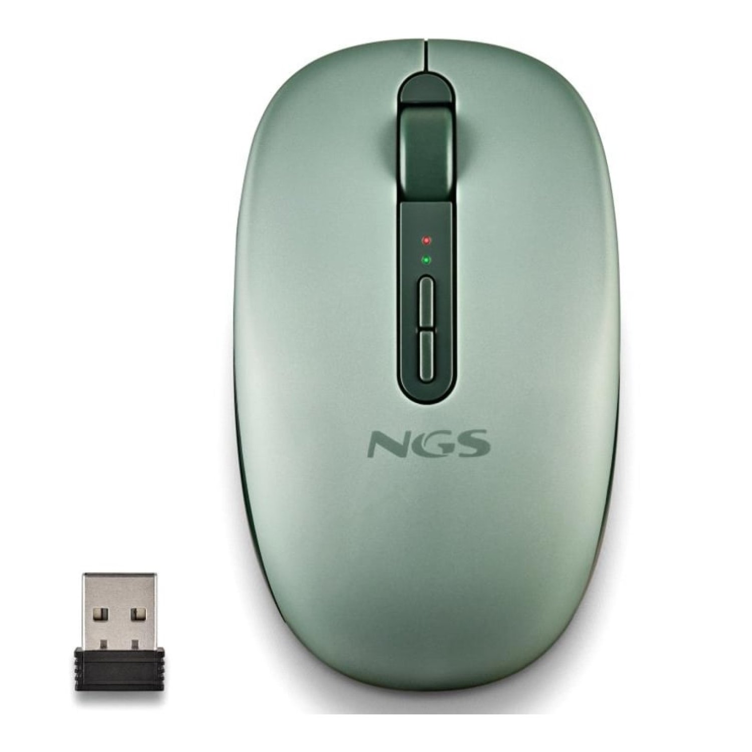 Ratón Ergonómico Inalámbrico NGS Fog Dual FOGDUALGREEN Silencioso/ Hasta 1600 DPI/ Verde