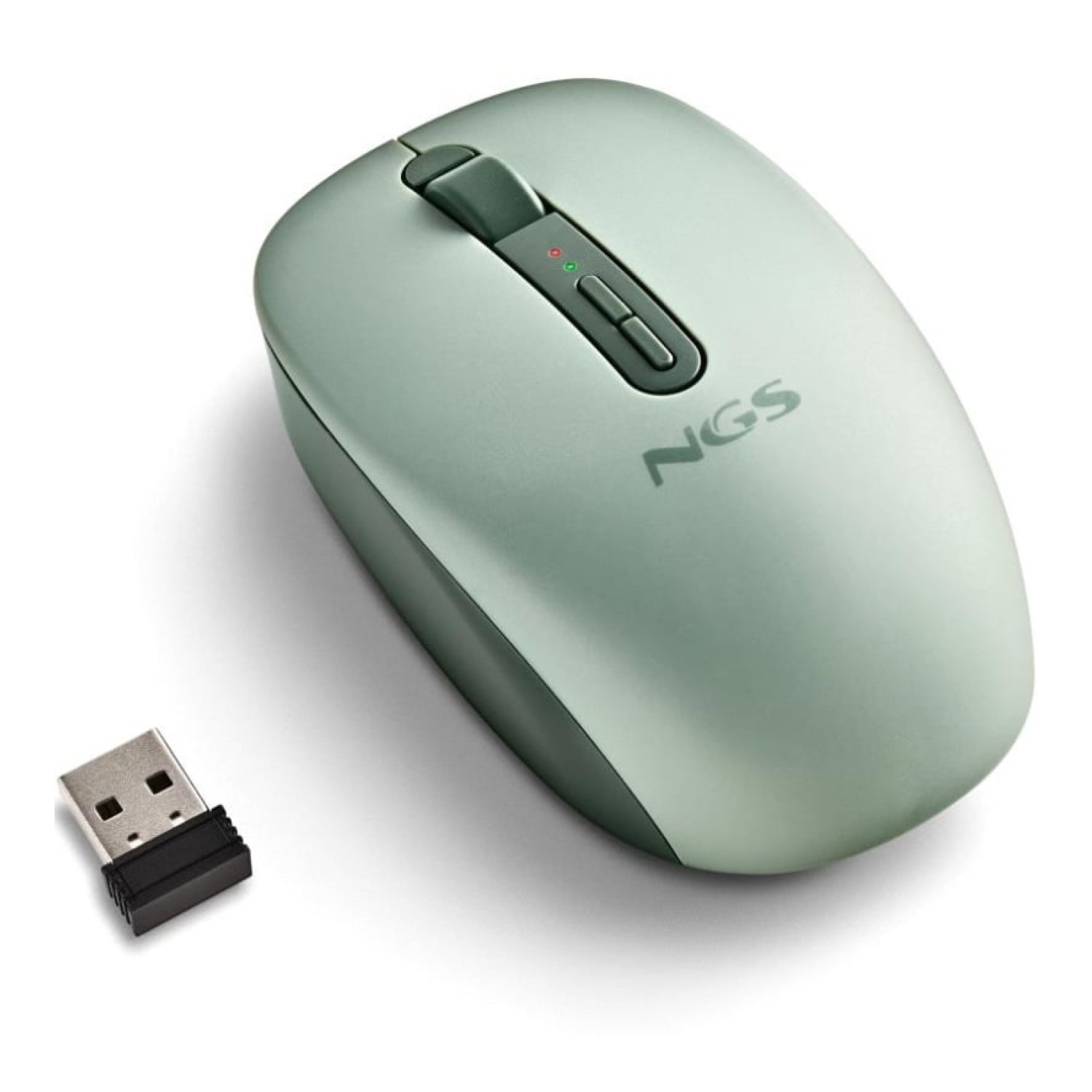 Ratón Ergonómico Inalámbrico NGS Fog Dual FOGDUALGREEN Silencioso/ Hasta 1600 DPI/ Verde