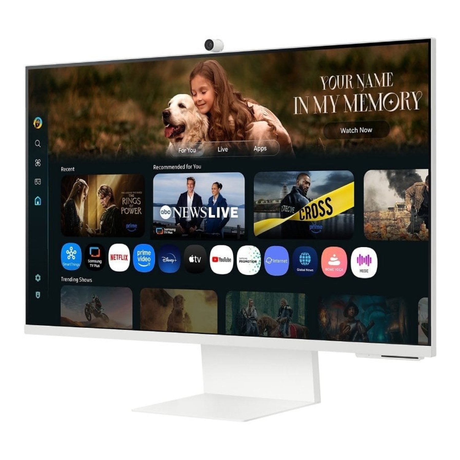 Smart Monitor Samsung M8 M80F S32FM801UU 32"/ 4K/ Multimedia/ Regulable en altura/ Smart TV/ Webcam/ Blanco