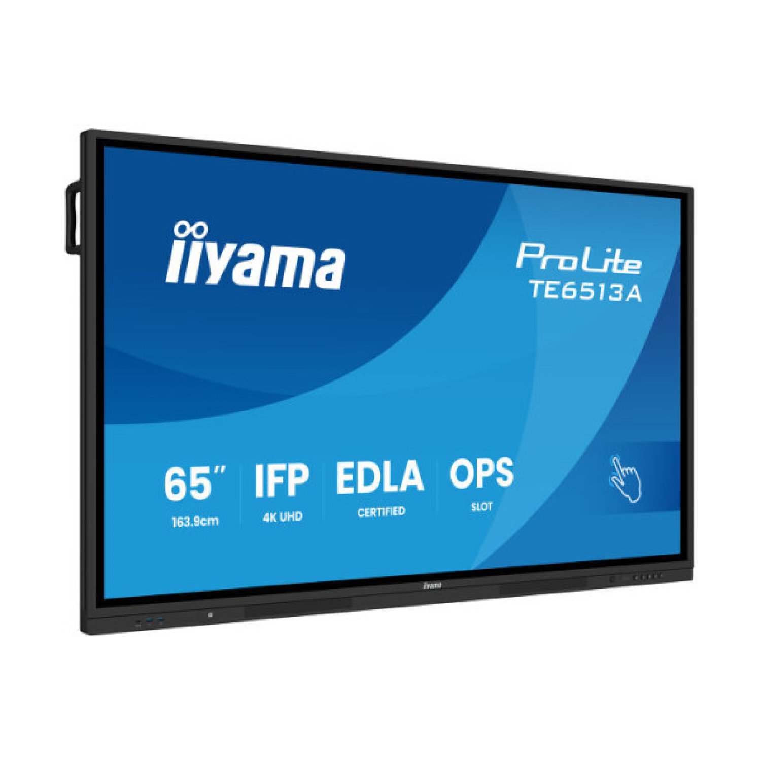 IIYAMA 65" (EDLA)/ANDROID 14 EDLA 6/128GB, 40-PTS  UHD , NFC, PIR , MM 2X20W +20W SBUW, 2XHDMI,  DP, 2XUSB-C100W PD/MINI-JACK / OPT.OUT, 500CD/M2, L/S MODE, AG GLASS, LAN x 2, WIFI6, BT5.0/IIWARE, OPS SLOT PC,600X400 (WM INCL.) (TE6513A-B3AG)