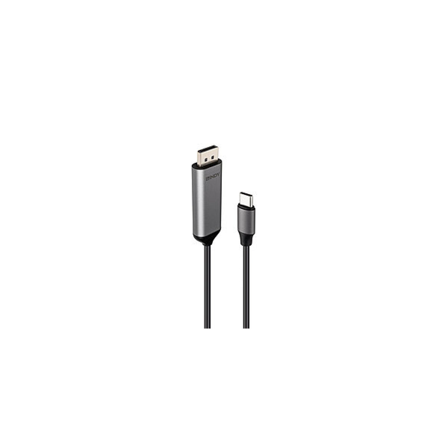 Lindy 43503 adaptador de cable de vídeo 1 m USB Tipo C DisplayPort Gris