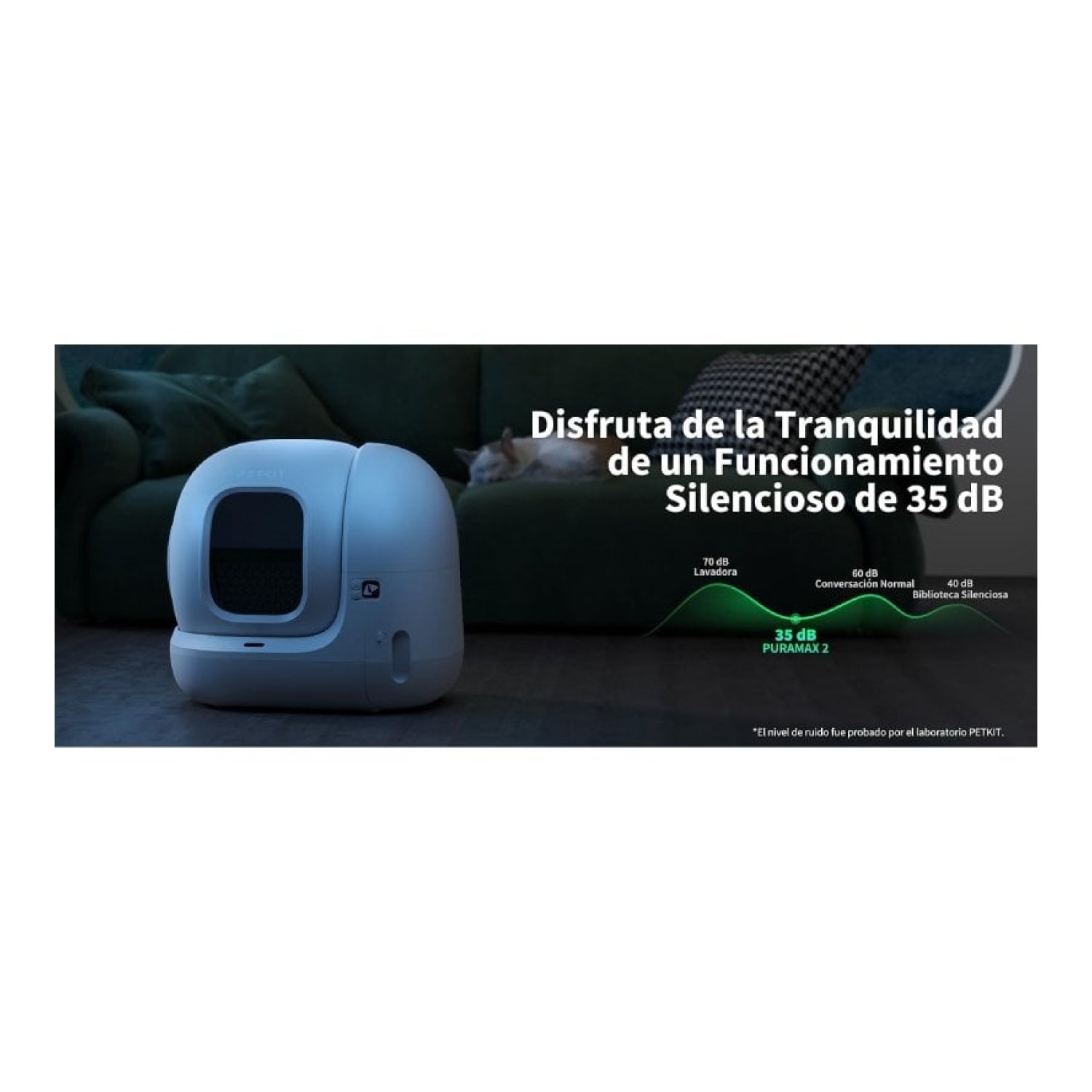 Arenero para Gatos Autolimpiable PetKit PURA MAX 2/ 76L/ Control desde APP/ Blanco Mate