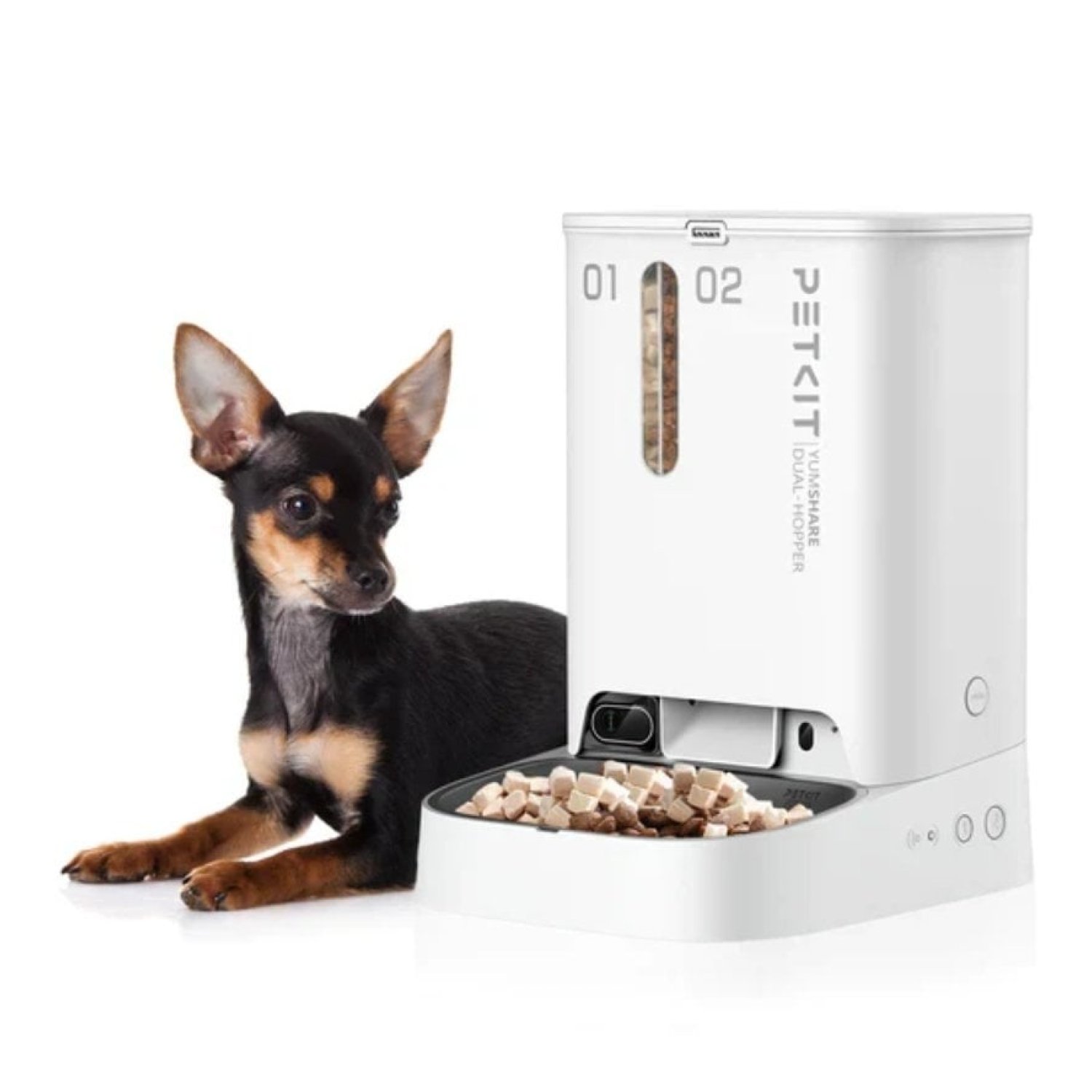 Comedero de mascotas Inteligente PetKit YumShare Dual-Hopper/ Cámara HD/ con Micrófono