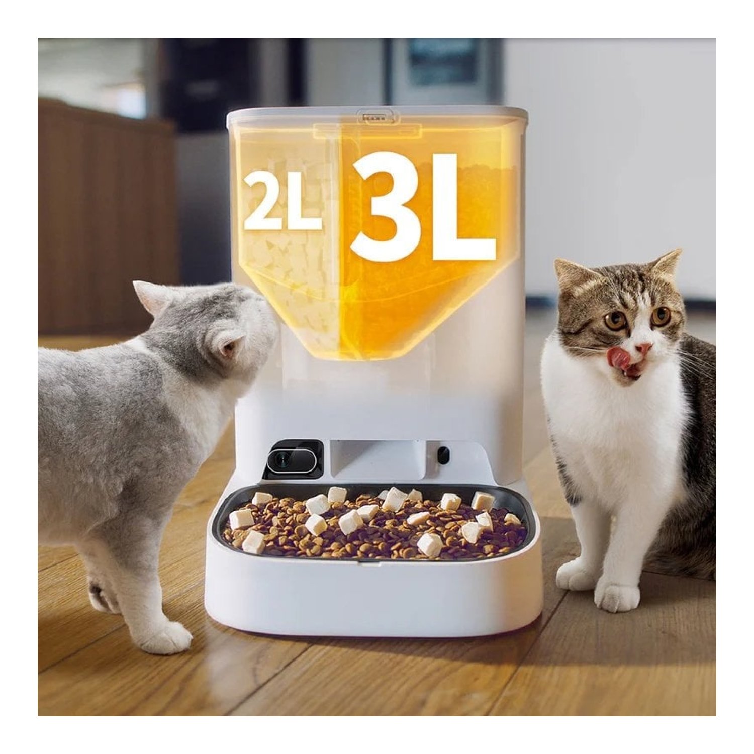 Comedero de mascotas Inteligente PetKit YumShare Dual-Hopper/ Cámara HD/ con Micrófono