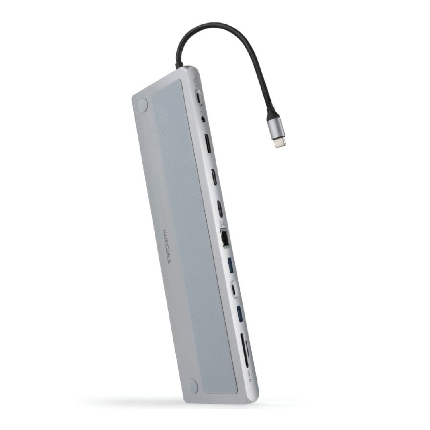 Docking Tipo-C Nanocable 10.16.1012/ 3xUSB/ 1xUSB Tipo-C/ 2xHDMI 4K/ 1xDisplayPort/ 1xRJ45/ 1xLector tarjetas/ 1xJack 3.5/ 1xUSB Tipo-C PD/ Gris