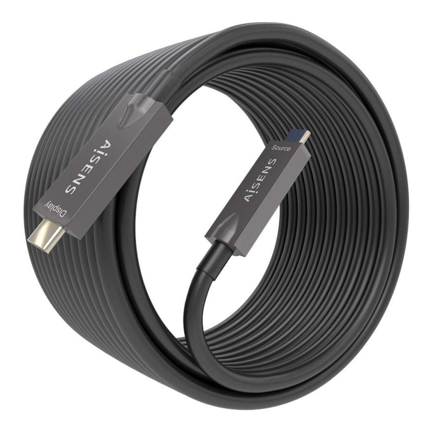 Cable USB 3.1 Tipo-C Aisens AOC A157-0883/ USB Tipo-C Macho - USB Tipo-C Macho/ Hasta 60W/ 10Gbps/ 15m/ Negro