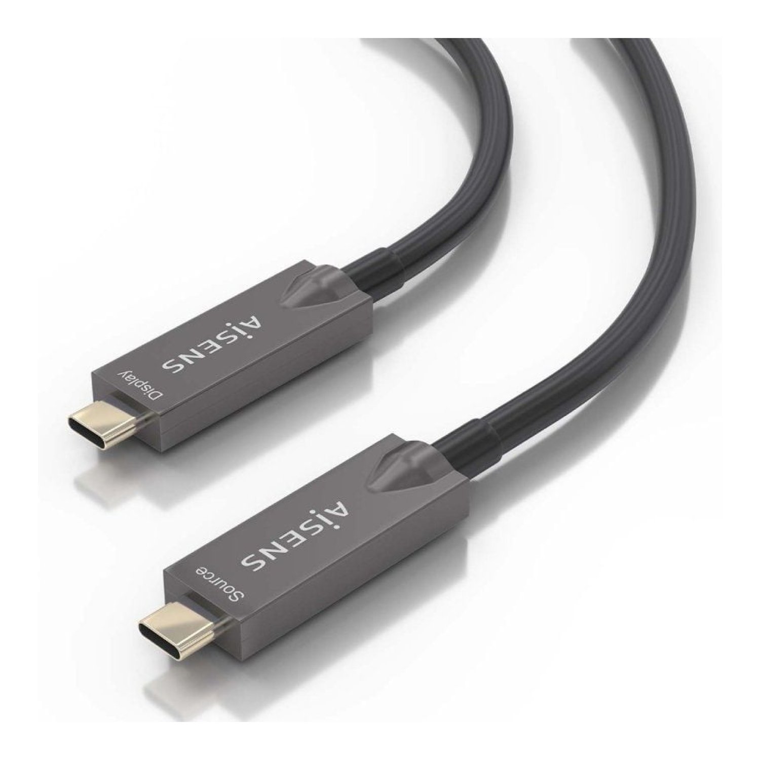 Cable USB 3.1 Tipo-C Aisens AOC A157-0883/ USB Tipo-C Macho - USB Tipo-C Macho/ Hasta 60W/ 10Gbps/ 15m/ Negro