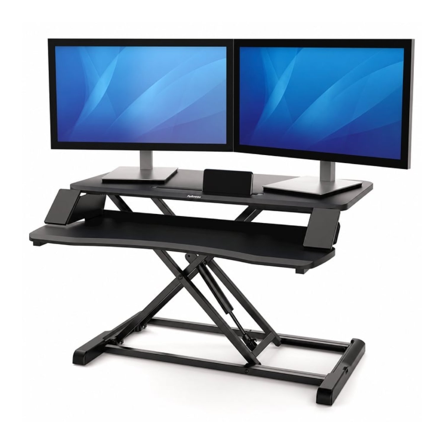 Soporte de Sobremesa Elevable Fellowes Sit-Stand Lotus Corsivo/ hasta 15kg/ Negro