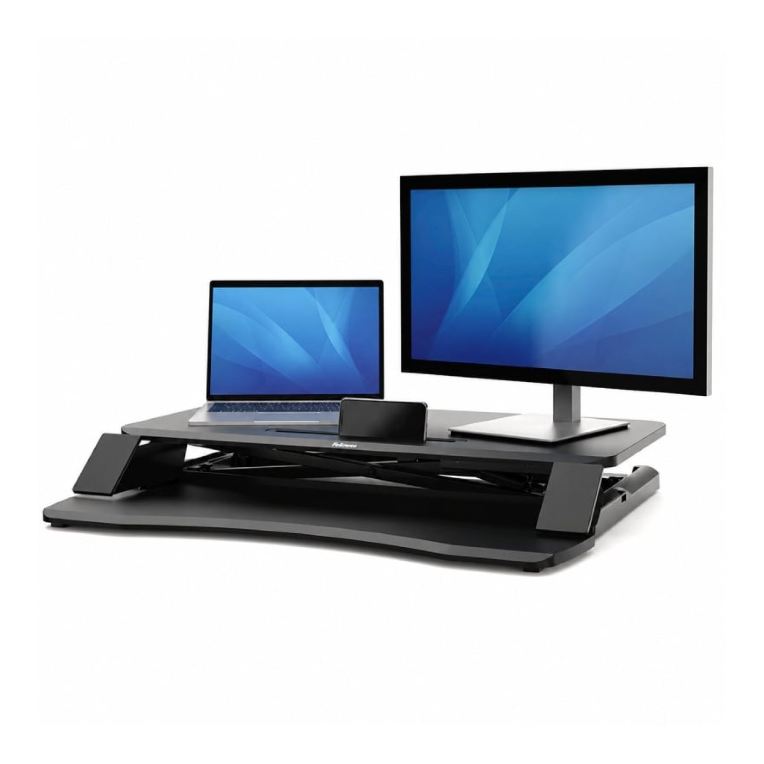 Soporte de Sobremesa Elevable Fellowes Sit-Stand Lotus Corsivo/ hasta 15kg/ Negro