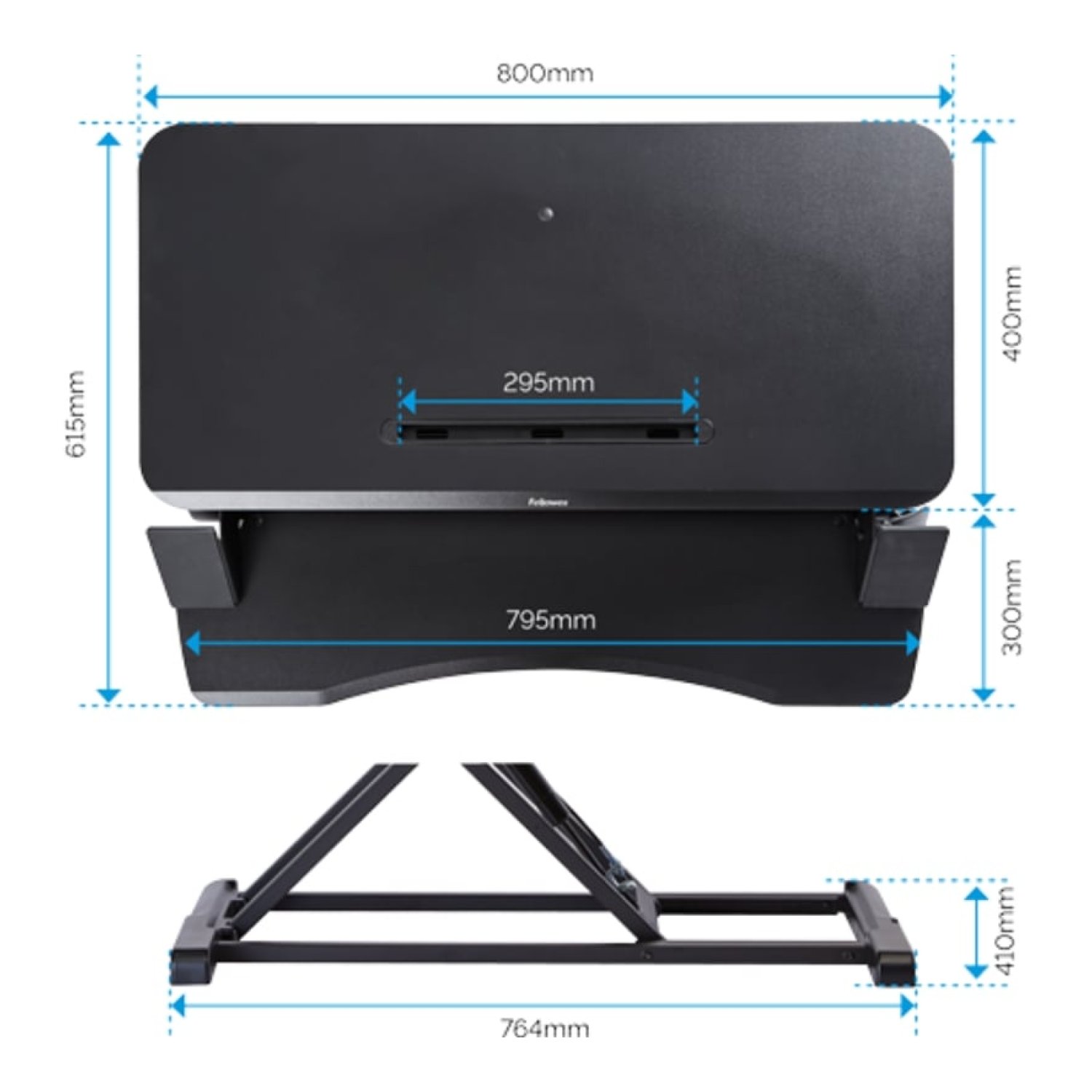 Soporte de Sobremesa Elevable Fellowes Sit-Stand Lotus Corsivo/ hasta 15kg/ Negro