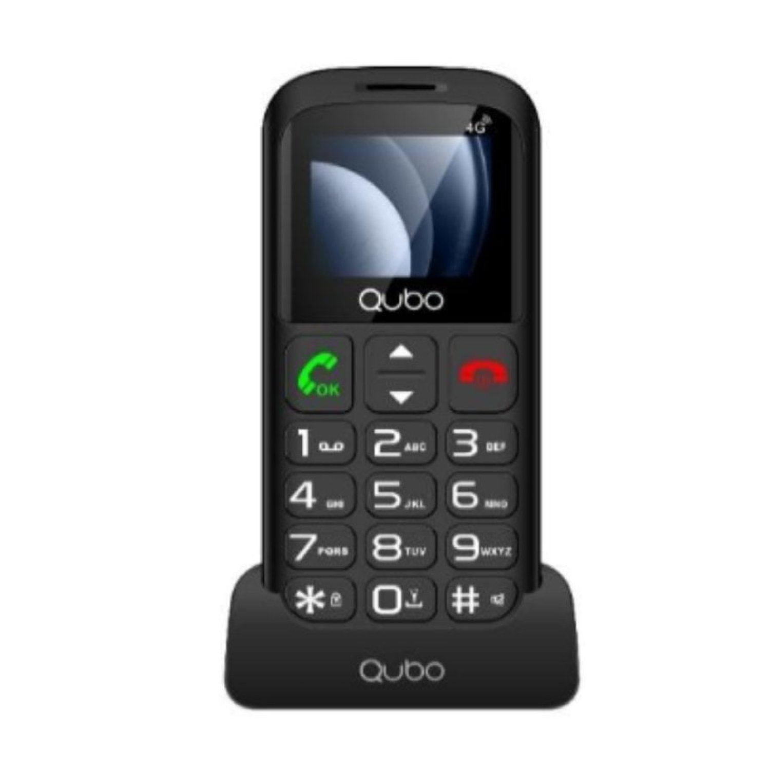 Teléfono Móvil Qubo P-186BKC 4G para Personas Mayores/ Negro