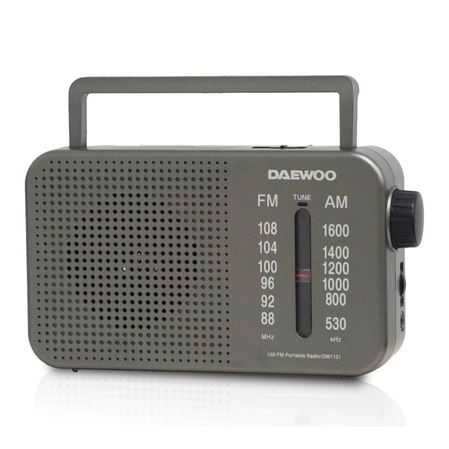 Radio Portátil Daewoo DW1121/con Cable/ a Pilas/ Gris