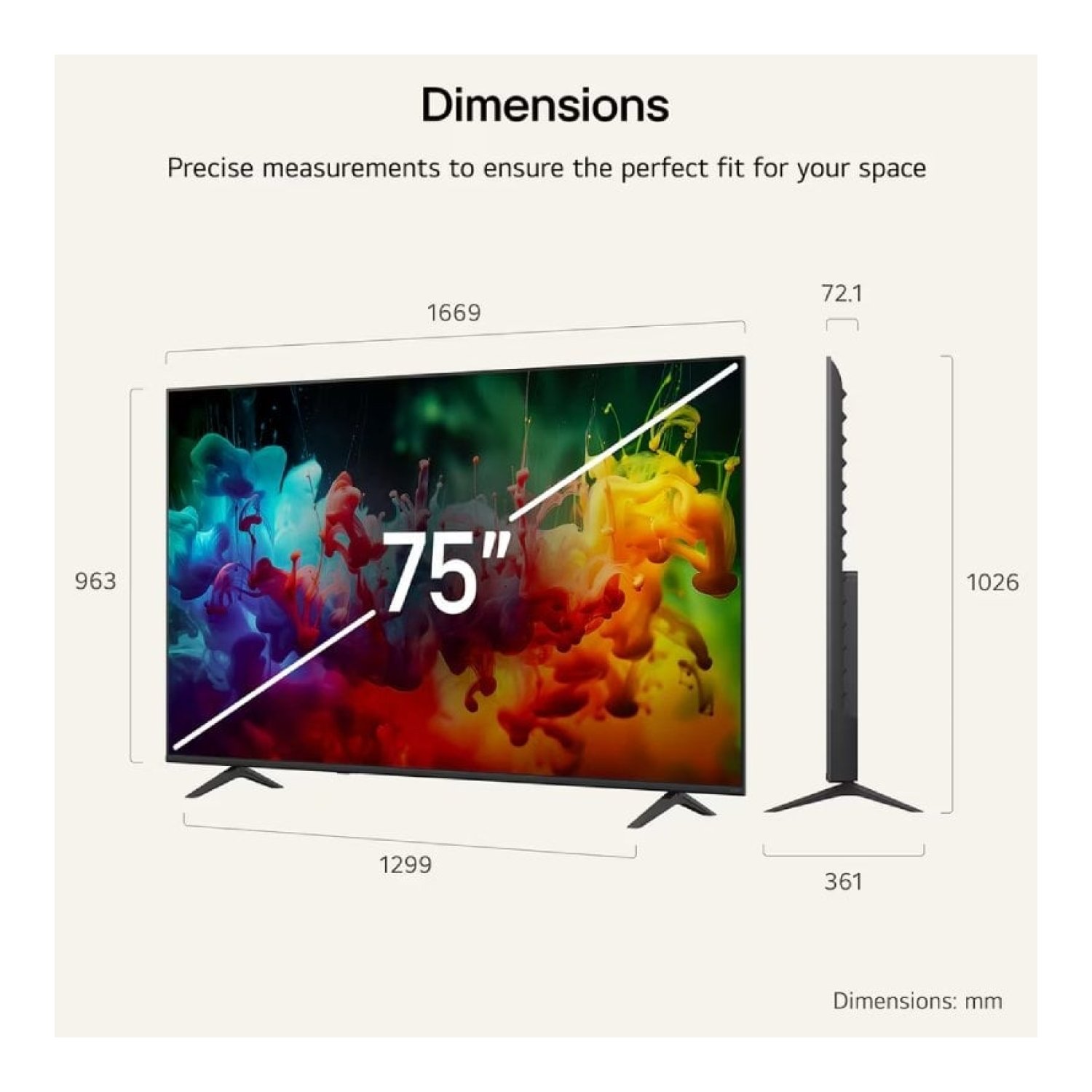 Televisor LG QNED MiniLED AI QNED72 75QNED72B6A 75"/ Ultra HD 4K/ Smart TV/ WiFi