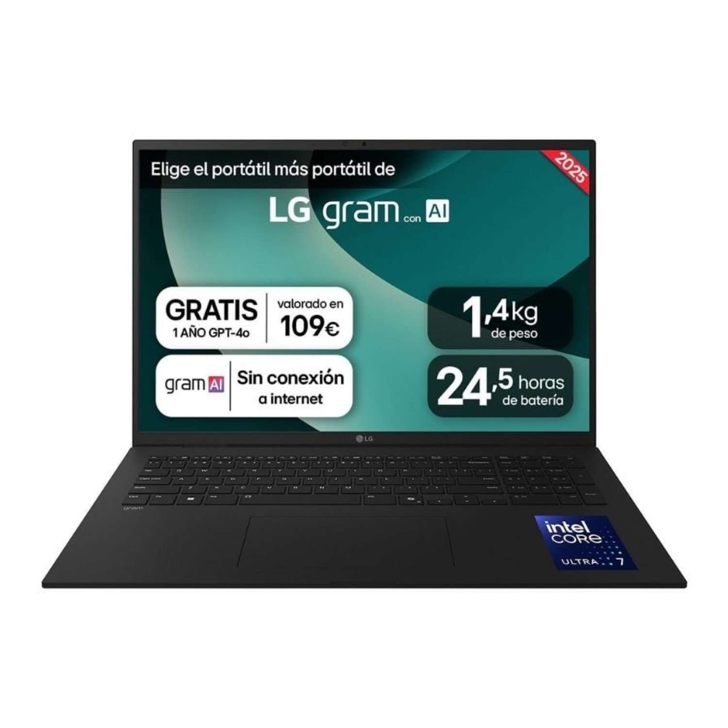 Portátil LG Gram 17Z90TL-G.AU88BN Intel Core Ultra 7-258V/ 32GB/ 1TB SSD/ 17"/ Win11