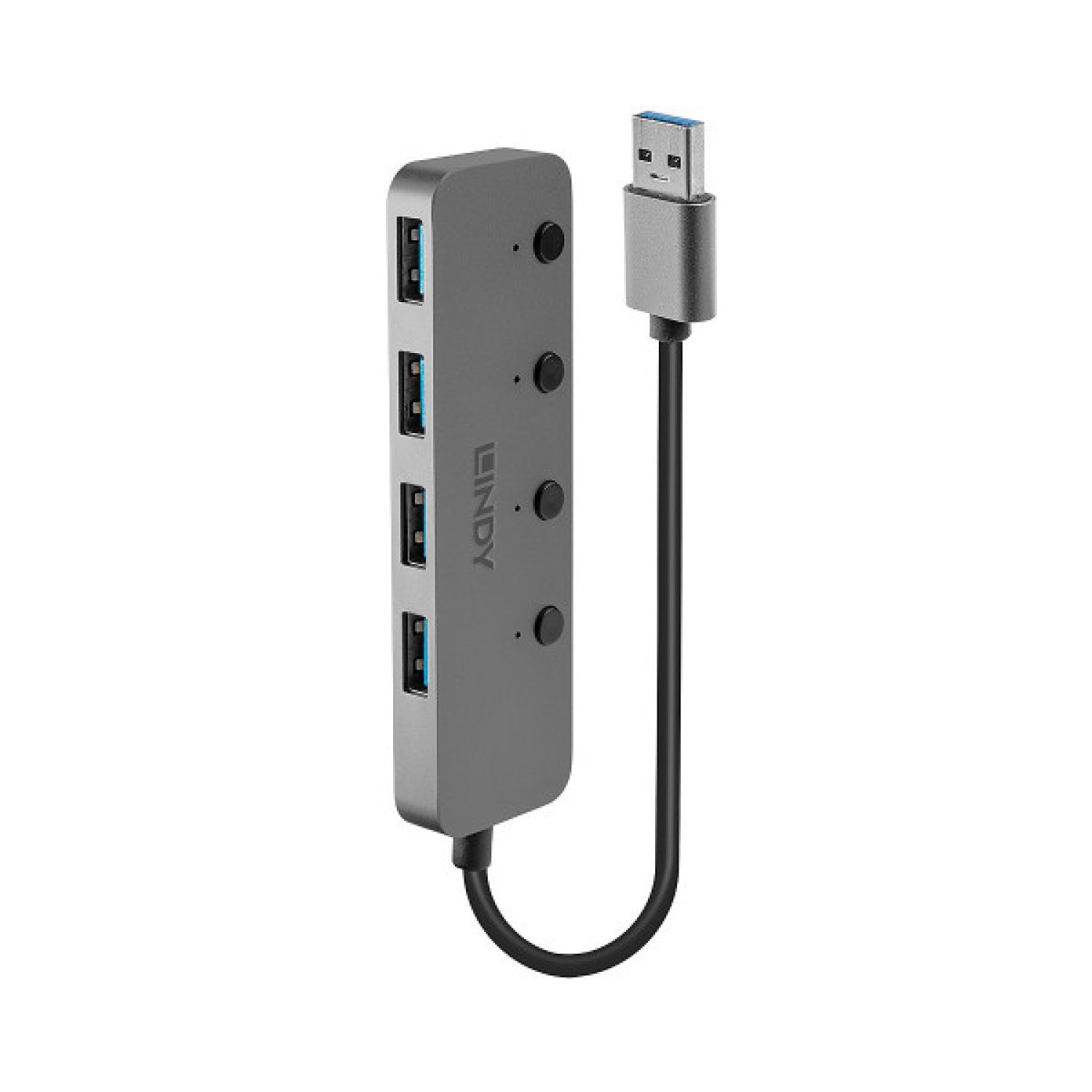 Lindy 43309 hub de interfaz USB 3.2 Gen 1 (3.1 Gen 1) Type-A 5 Mbit/s Gris