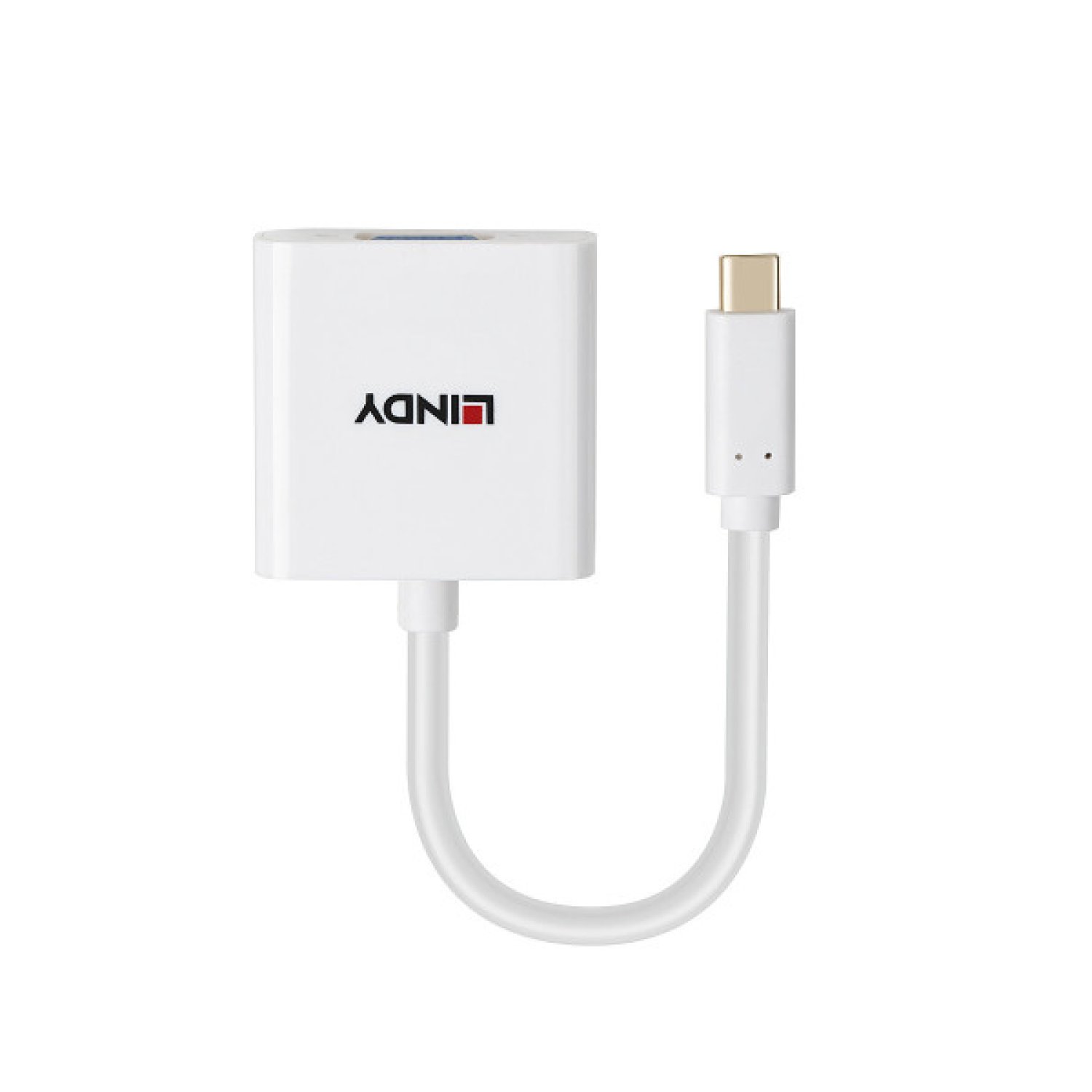 Lindy 43437 adaptador de cable de vídeo 0,1 m USB Tipo C VGA (D-Sub) Blanco