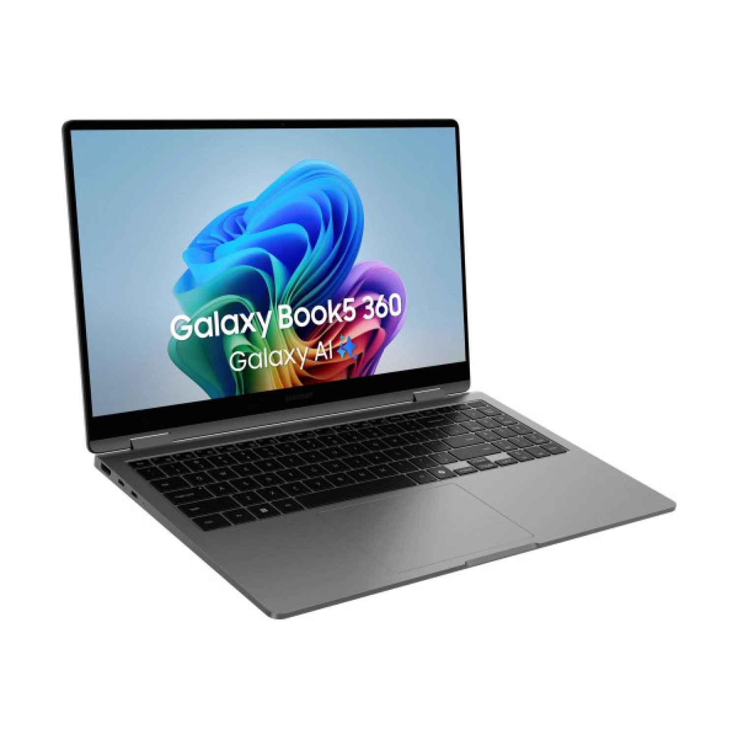 SAMSUNG PORTATIL GALAXY BOOK5 360, INTEL CORE ULTRA 5 226V, PANTALLA (15.6") TACTIL FULL HD, 16GB LPDDR5X-SDRAM, 512GB SSD, WI-FI 7 (802.11BE) WINDOWS 11 PRO, GRIS NO INCLUYE CARGADOR