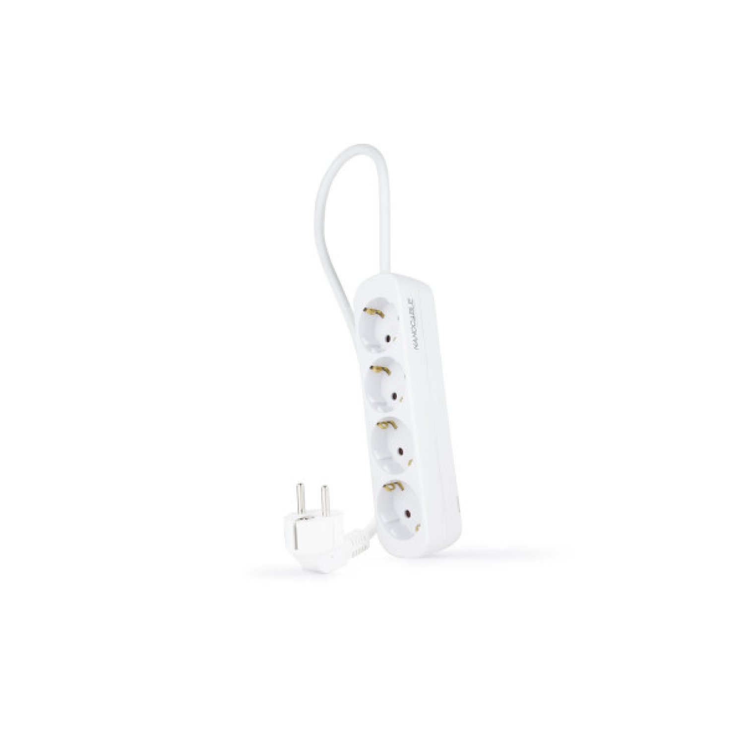 Nanocable Regleta de Enchufes con 4 Tomas, 1.4 m, Blanco