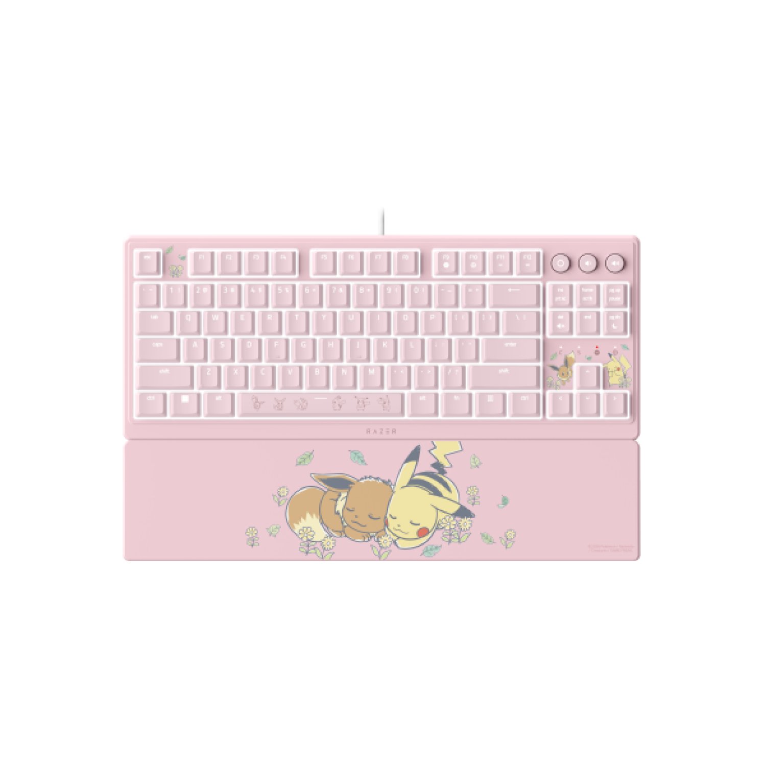 Razer Ornata V3 Tenkeyless – Pikachu & Eevee Edition teclado Juego USB Rosa