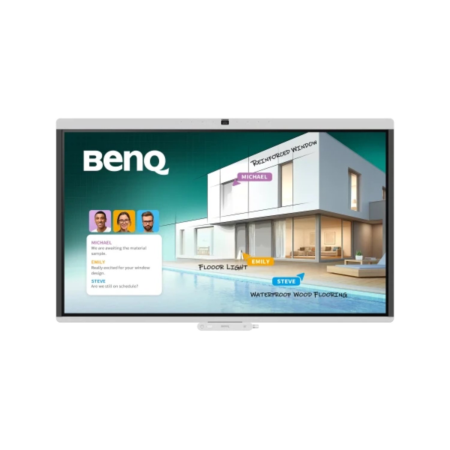 BenQ CM5505 pizarra blanca interactiva 139,7 cm (55") 3840 x 2160 Pixeles Pantalla táctil Blanco USB / Bluetooth