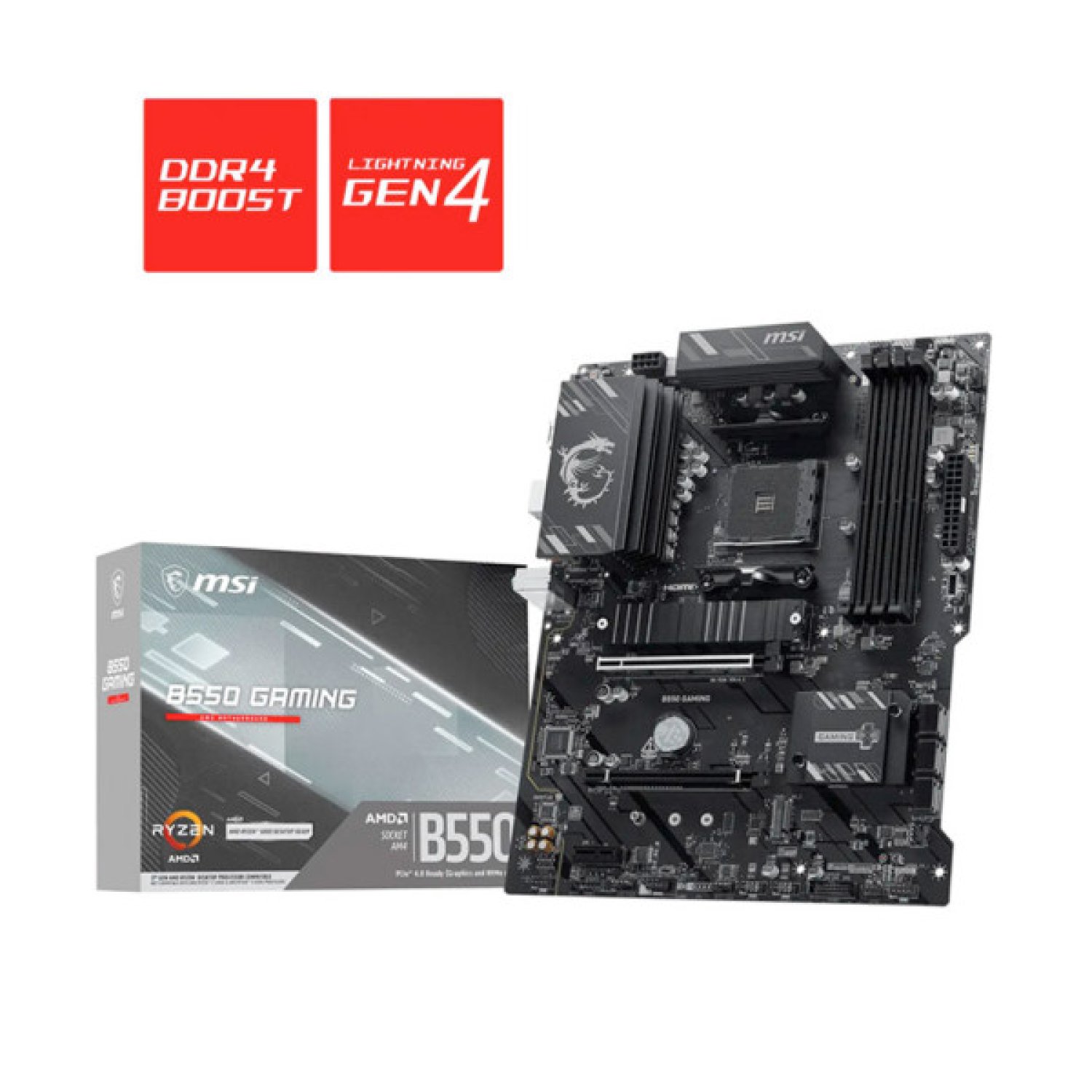 PLACA MSI B550 GAMING,AMD,AM4,B550,4DDR4,128GB,HDMI+DP,6SATA3+2M.2,4USB2.0,7USB3.2,ATX