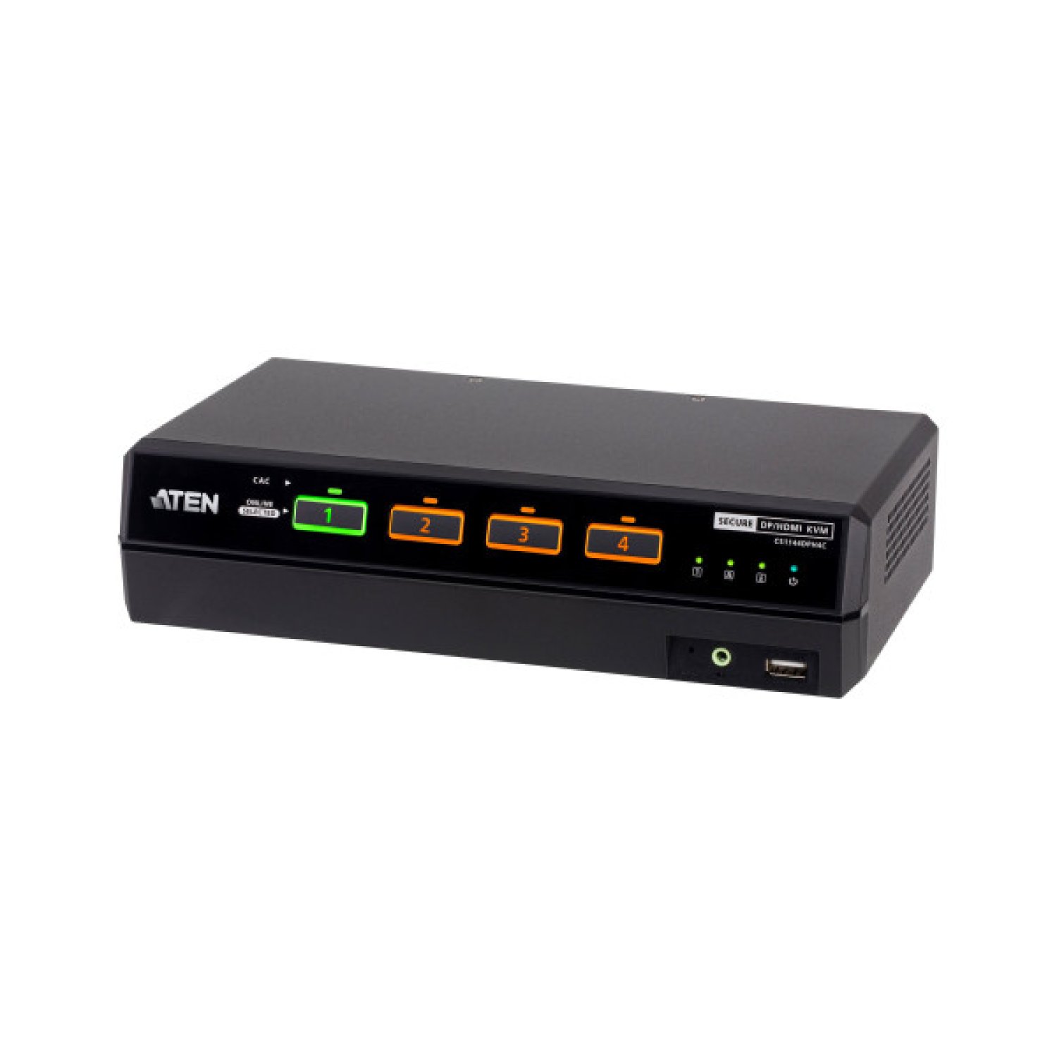 ATEN Conmutador KVM universal seguro de 4 puertos USB 5K DisplayPort/HDMI con doble monitor y CAC (compatible con PSD PP v4.0)