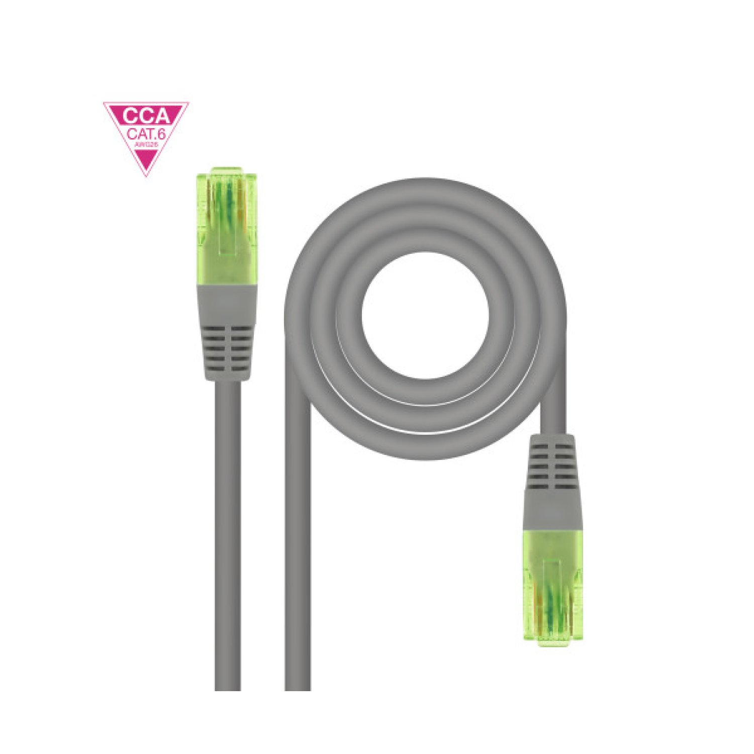 Nanocable Cable de Red Latiguillo RJ45 CAT.6 UTP AWG26 CCA, Gris, 20 m