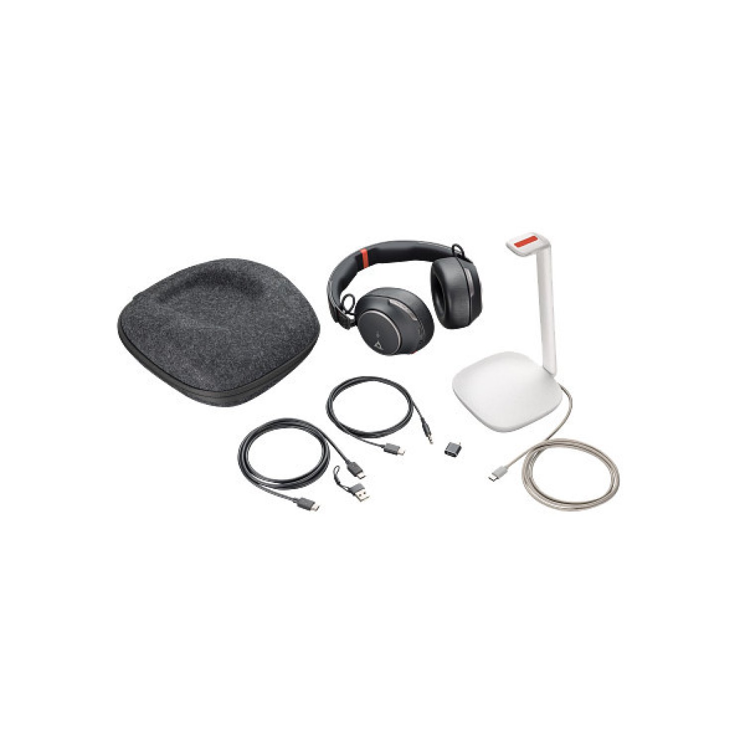 HP Poly Auriculares Poly Voyager Surround 85 UC USB-C con certificación Microsoft Teams + adaptador USB-C/A + base de carga