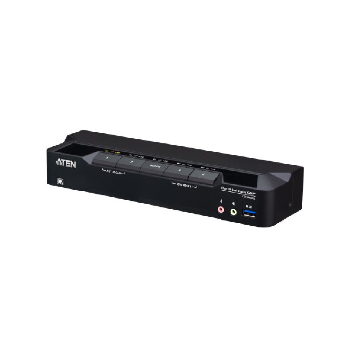 ATEN Conmutador KVMP™ de 4 puertos USB 3.0, DisplayPort 8K y doble monitor (cables incluidos)