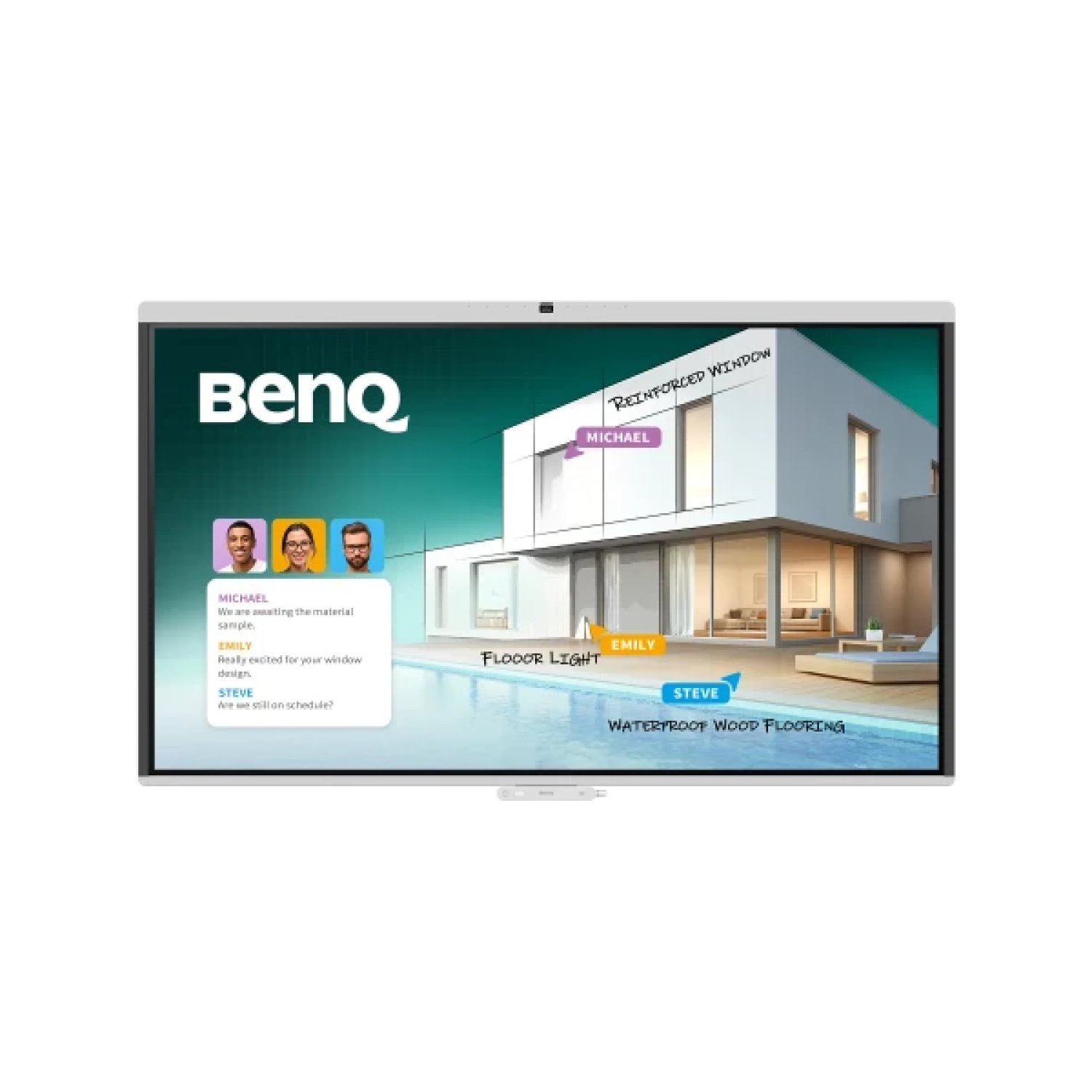 BenQ CM7505 pizarra blanca interactiva 190,5 cm (75") 3840 x 2160 Pixeles Pantalla táctil Blanco USB / Bluetooth