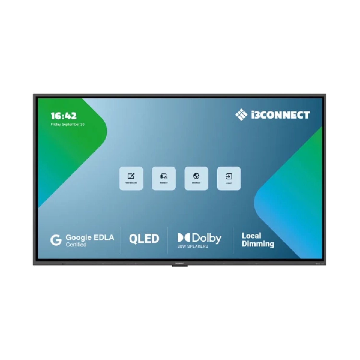I3 CONNECT  ASPEN4 - IFP DISPLAY 98" ANDROID 15 - EDLA -  8 GB RAM – 128 GB QLED (LED DE PUNTOS CUÁNTICOS) LED DIRECTO / 3840 X 2160 PIXELS - 4K UHD / 500CD/M2 / < 8 MS /  AUDIO: 2X20V + SUBWOFER 1X40W / NO INCLUYE SOPORTE (10010824)