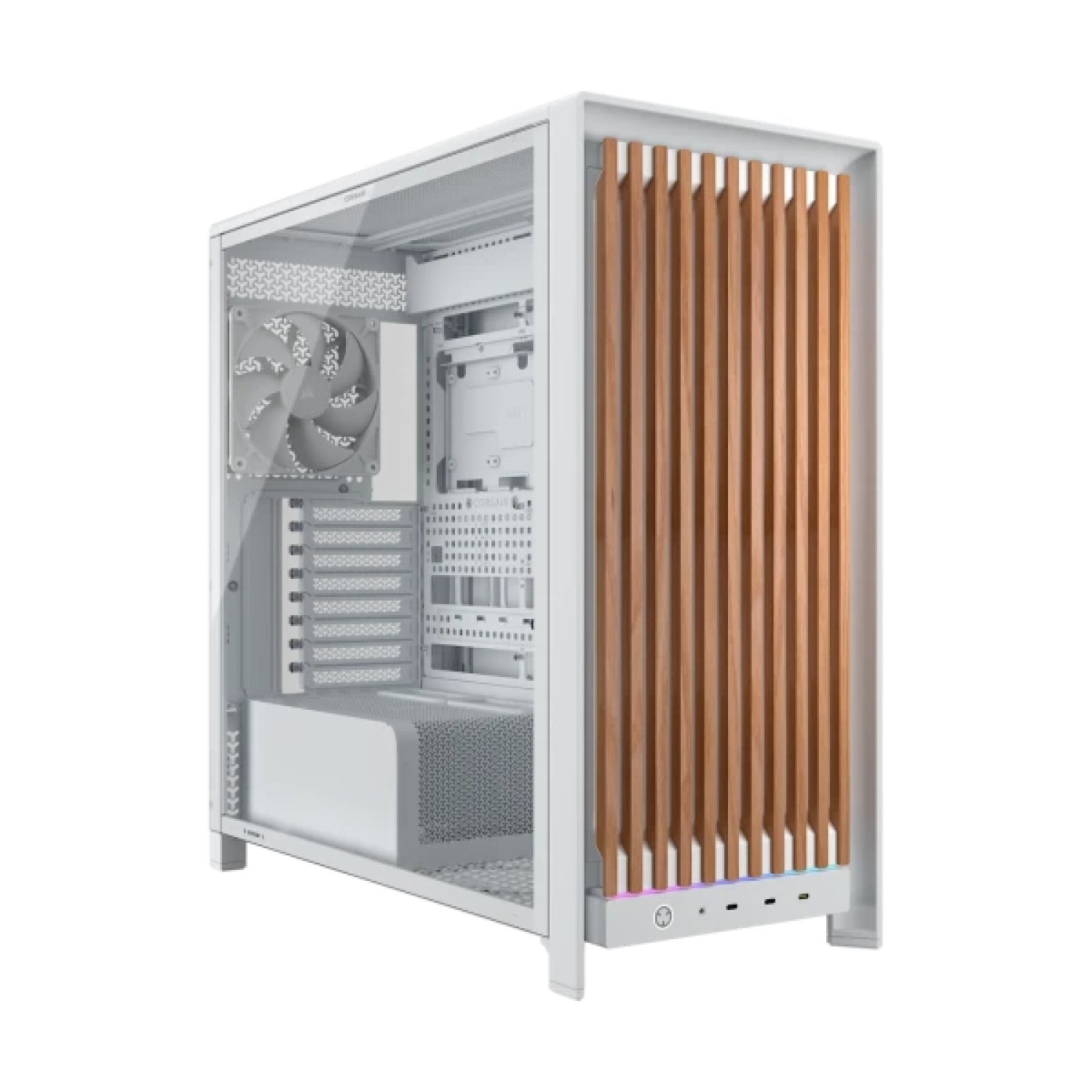 Corsair FRAME 5000D WOOD RS Midi Tower Nuez, Blanco