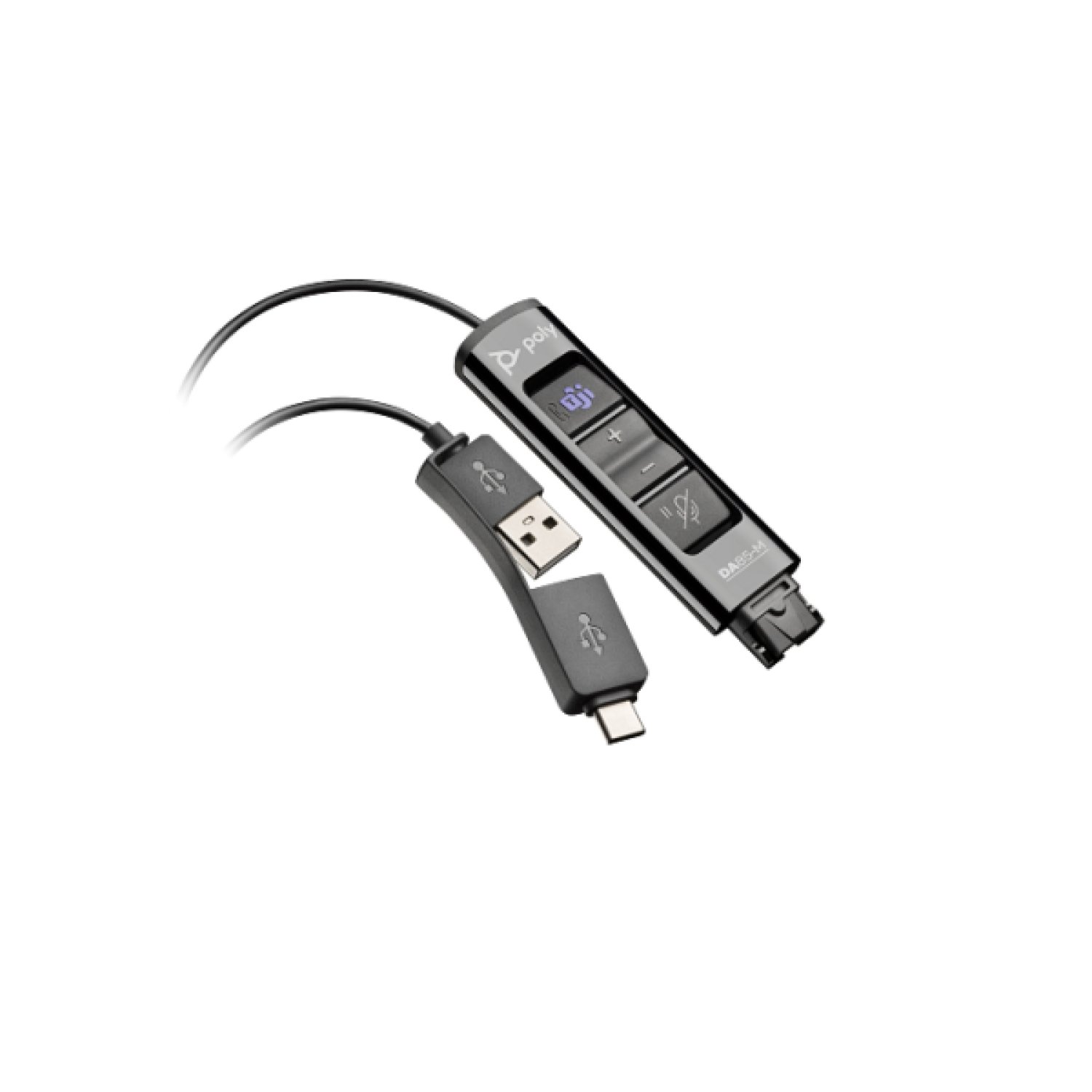 HP Poly Adaptador negro Poly DA85-M USB a QD compatible con TAA