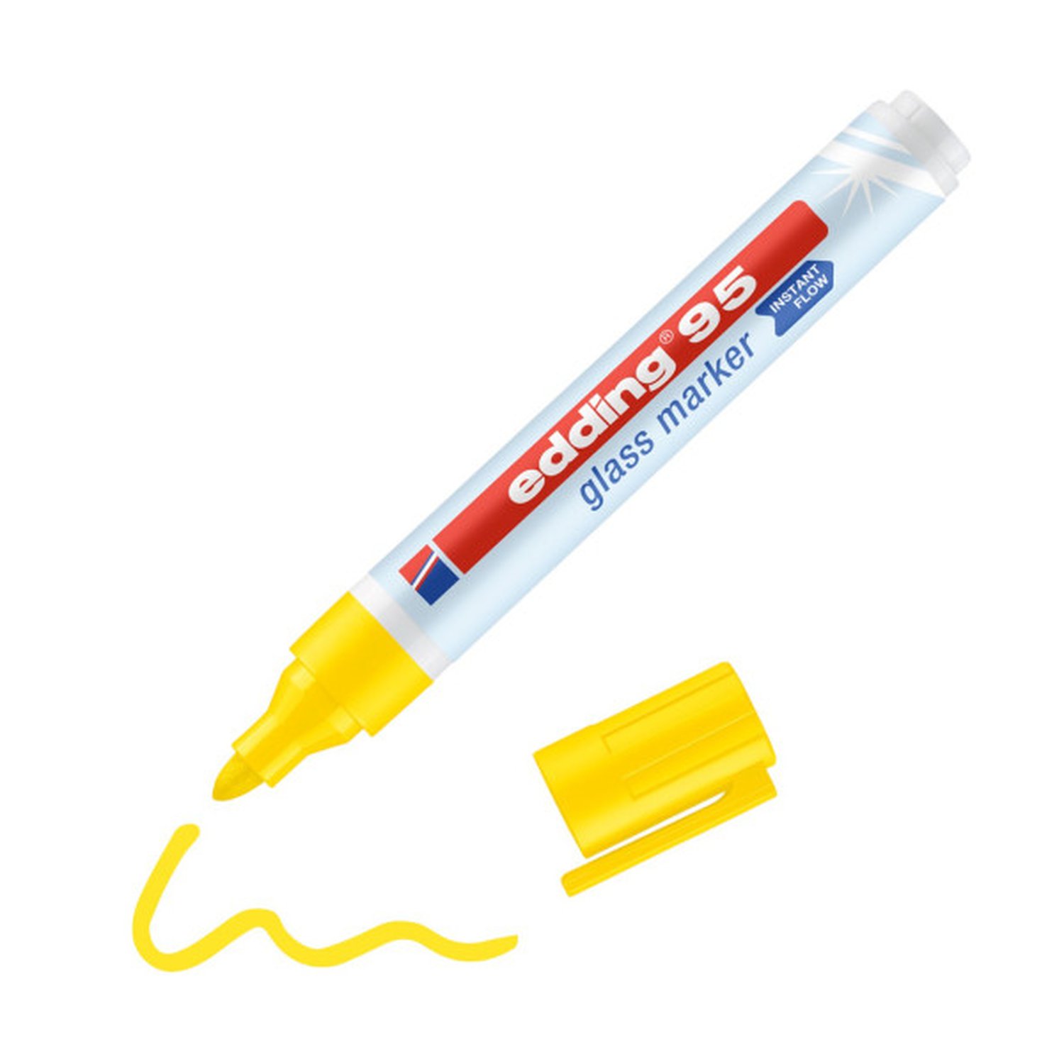 MARCADOR DE PUNTA REDONDA PARA CRISTAL GROSOR DE TRAZO: 1,5 - 3 MM COLOR: 05. AMARILLO EDDING 95-05 (10 Uds)