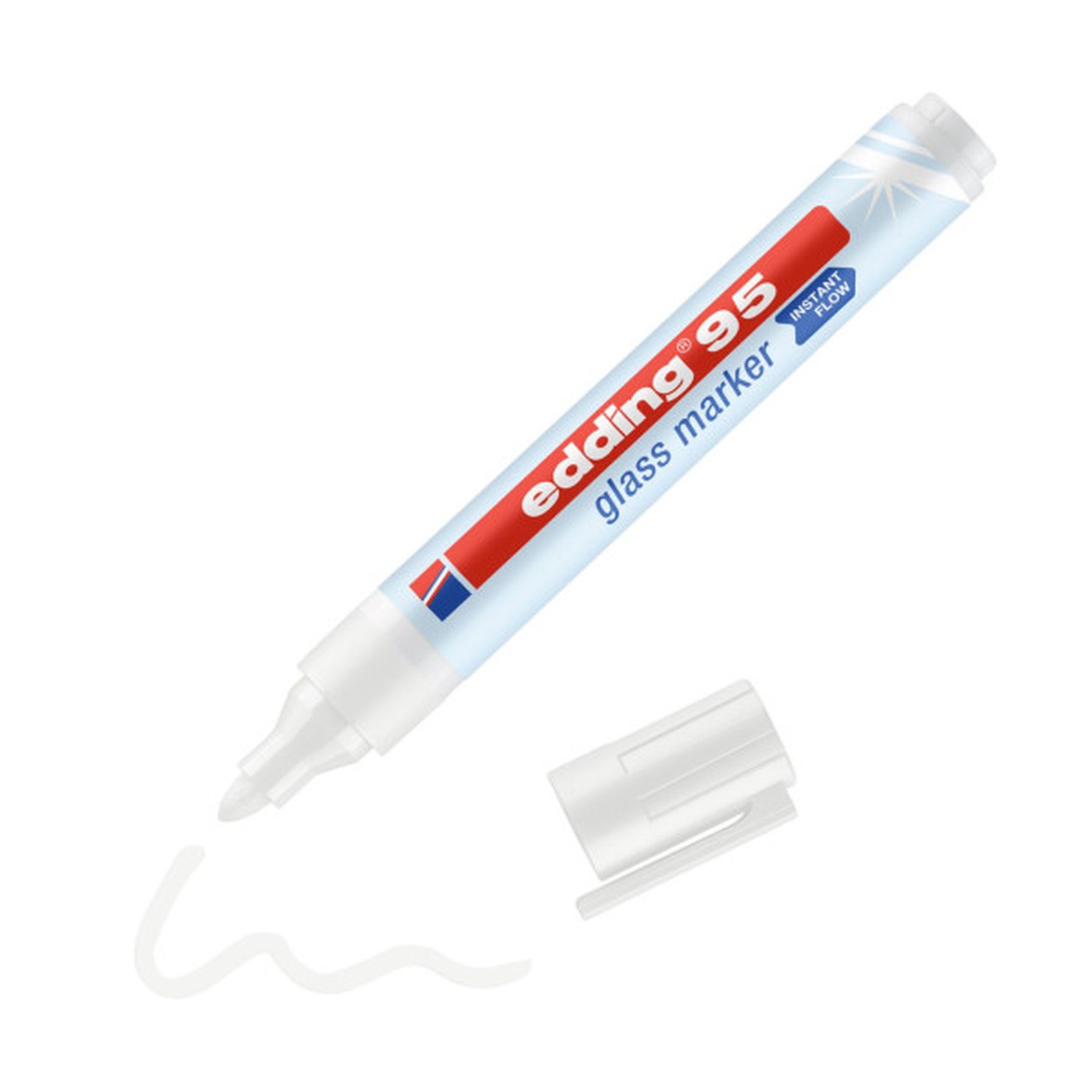 MARCADOR DE PUNTA REDONDA PARA CRISTAL GROSOR DE TRAZO: 1,5 - 3 MM. COLORES: 49. BLANCO EDDING 95-49 (10 Uds)