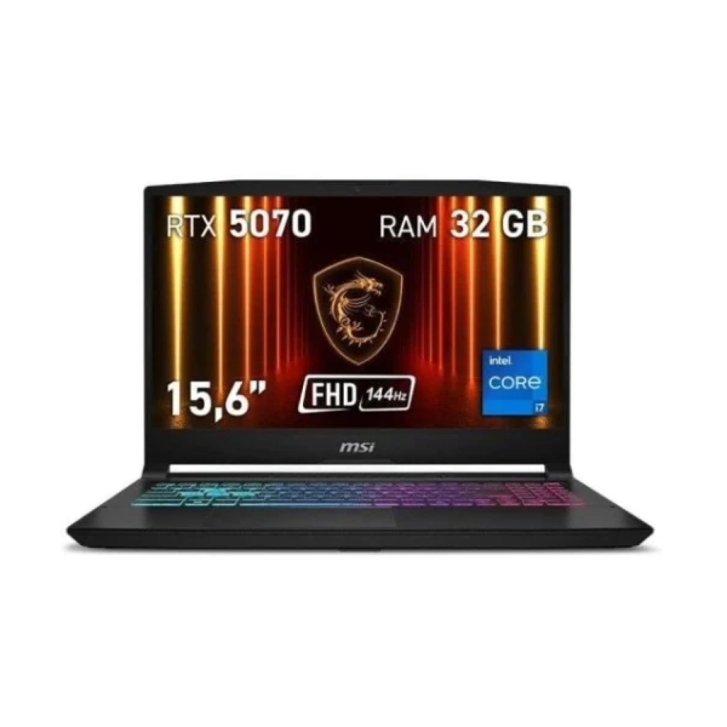 MSI PORTATIL KATANA 15 HX B14WGK-464ES. 15.6" FHD (1920*1080), 144HZ, IPS. I7-14650HX. RTX 5070, GDDR7 8GB. DDR5 16GB*2. 1TB SSD. W11 HOME.