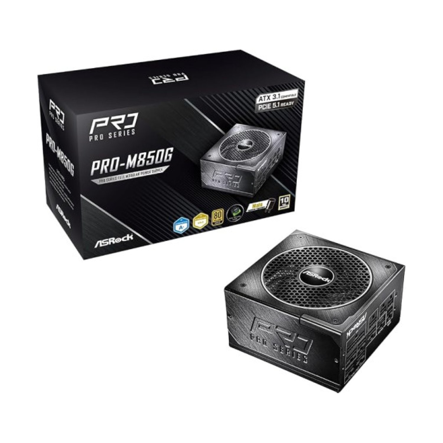 FUENTE ALIMENTACION ASROCK PRO-M850G,PSU,850W,80 PLUS GOLD