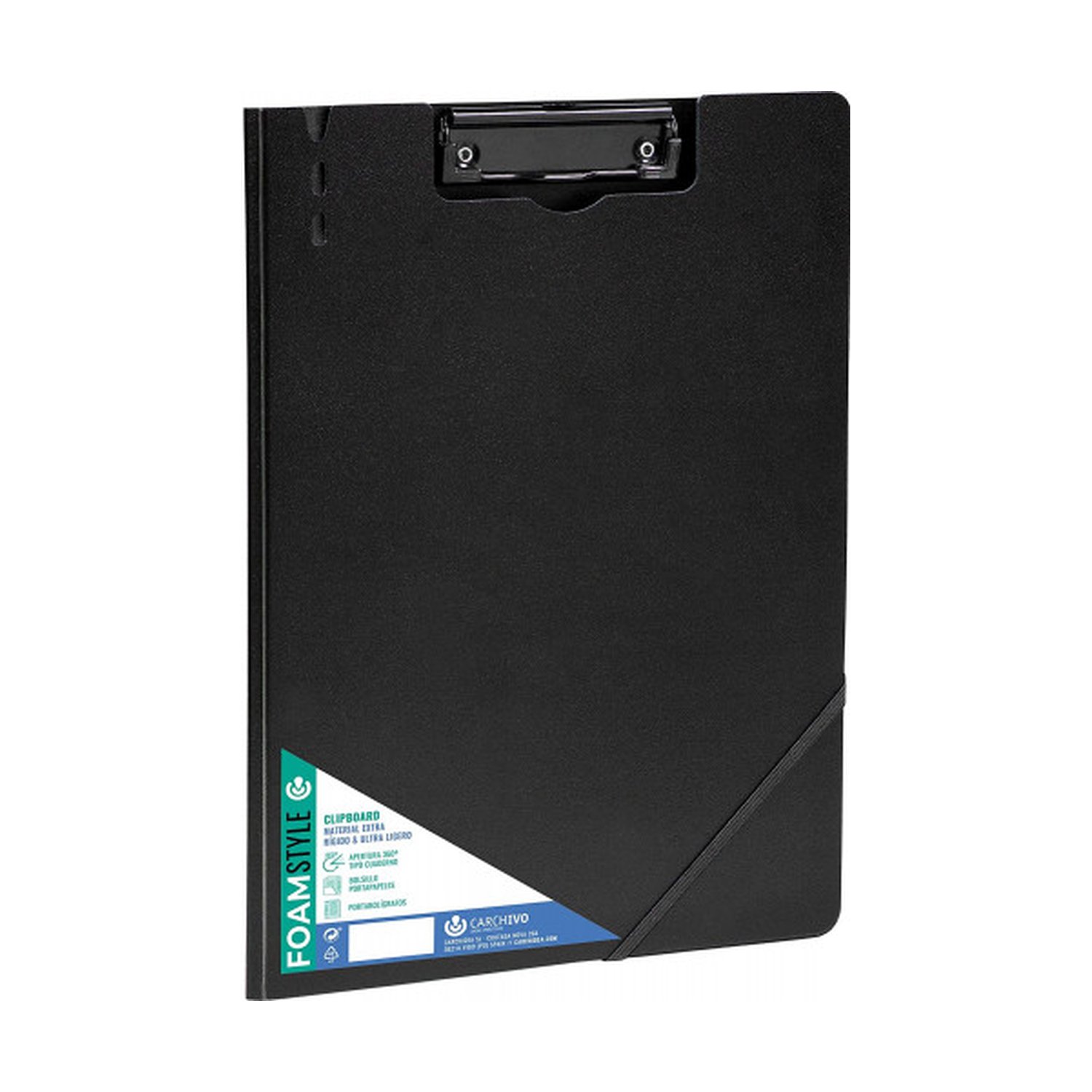 CARPETA C/PINZA A4 POLIPROPILENO RIGIDO FOAM STLYE NEGRO CARCHIVO 63040106