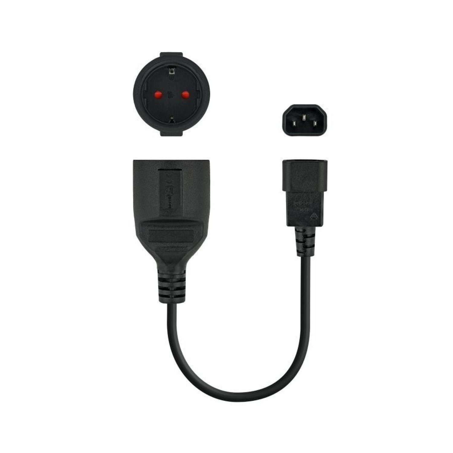 Nanocable · Adaptador Alimentación · C14 a CEE7 · 25cm · Negro