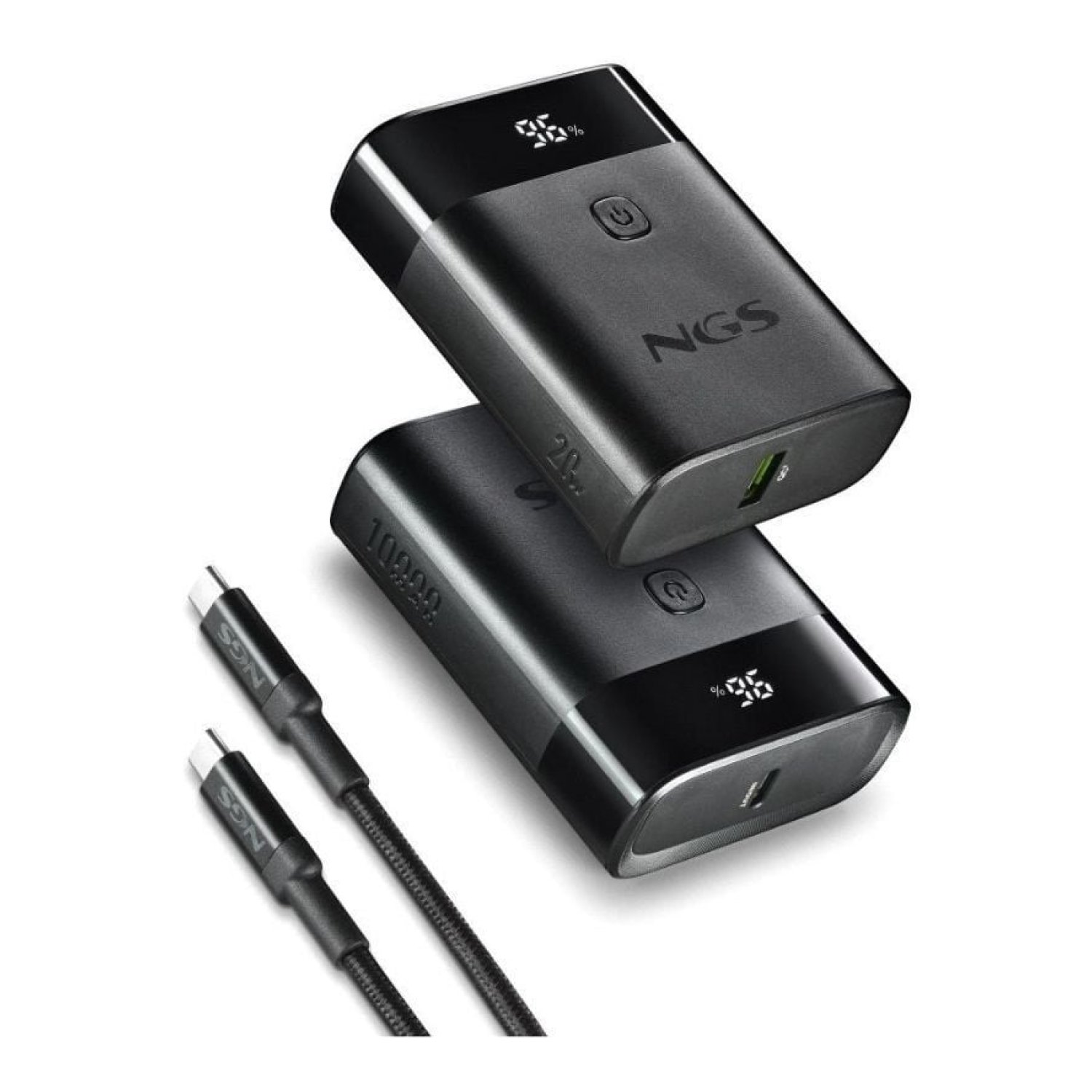 NGS Twix10 · Power Bank 10000mAh · 22.5W · Carga Rápida · Negro