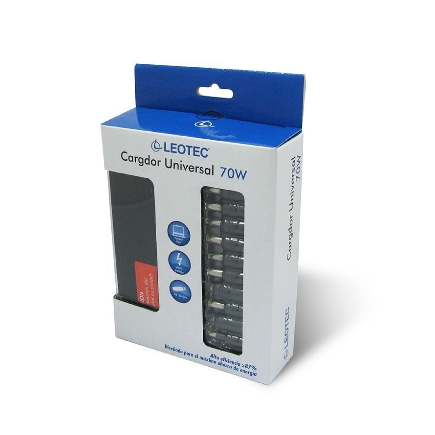 Leotec Cargador Portátil · 70W · Automático · 10 Conectores · 15-20V