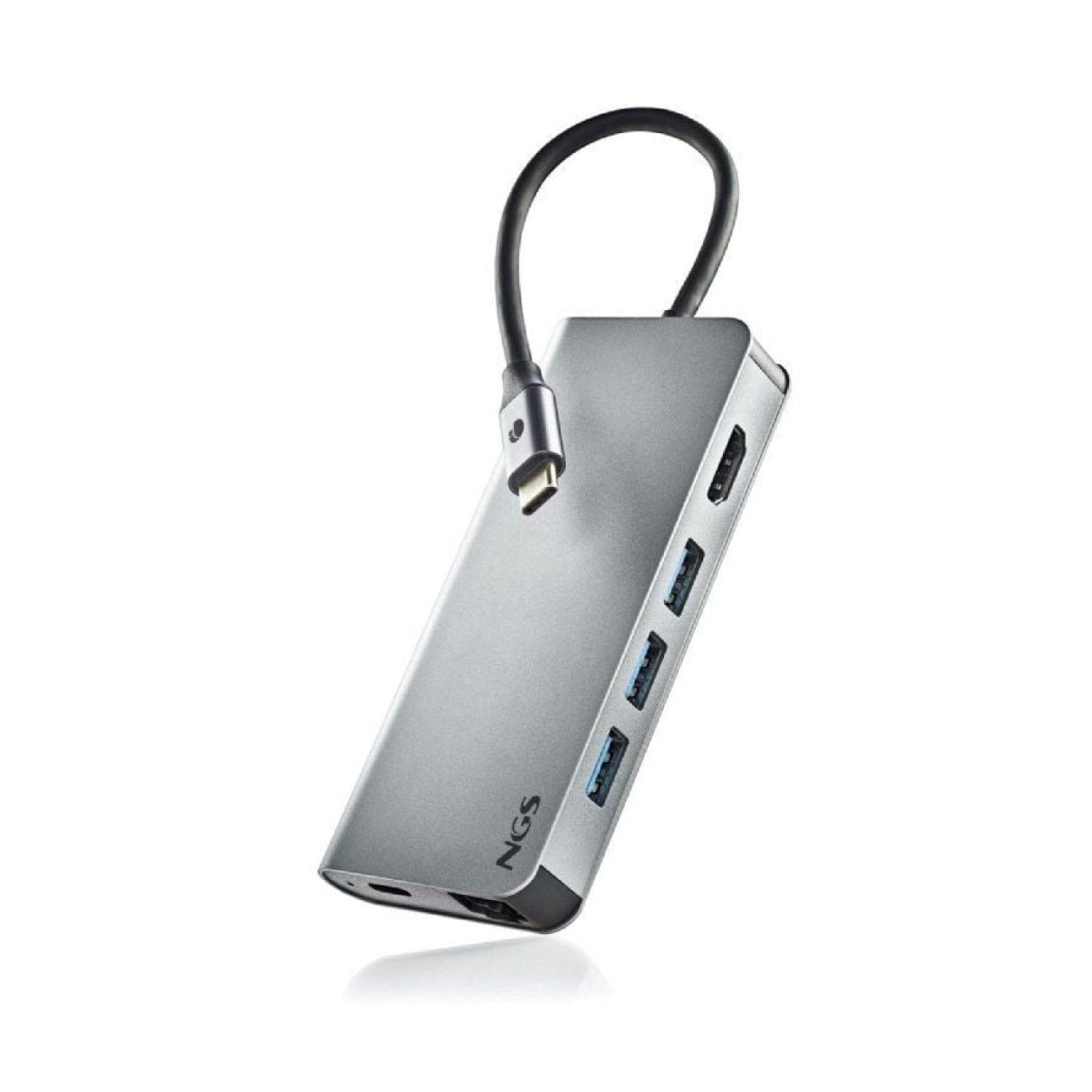 NGS WonderDock 8 · Docking USB-C · 3xUSB · 1xUSB-C DP · HDMI 4K · RJ45 · Lector SD