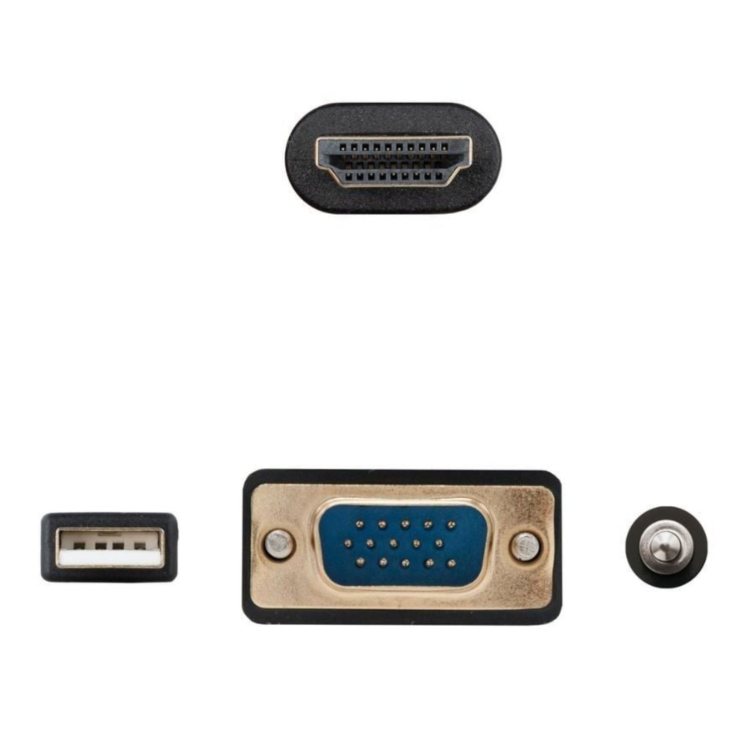 Nanocable · Cable Conversor HDMI a VGA · Jack 3.5 + USB · 1,8m · Negro