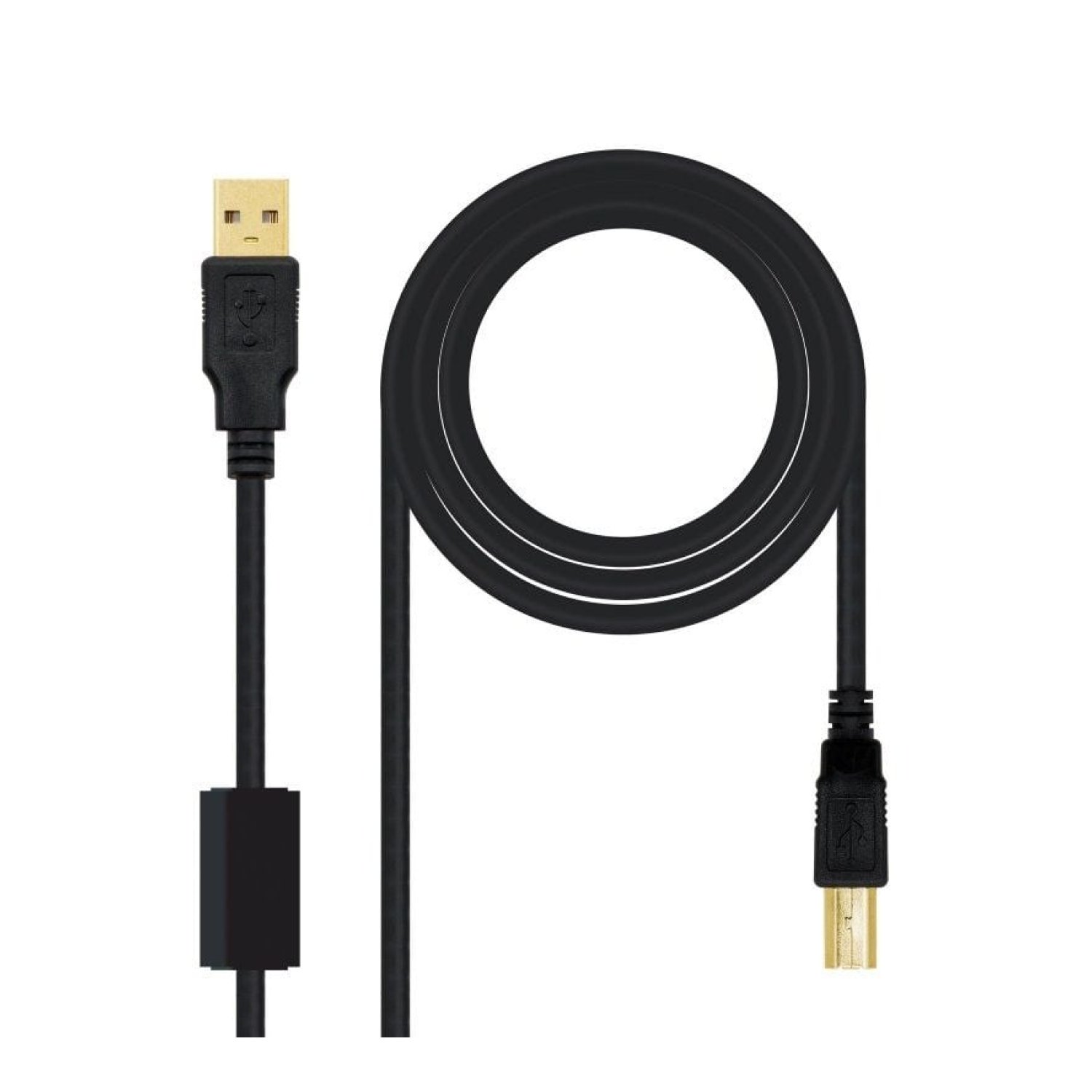 Nanocable · Cable USB 2.0 · USB-B a USB-A · 3m · Negro