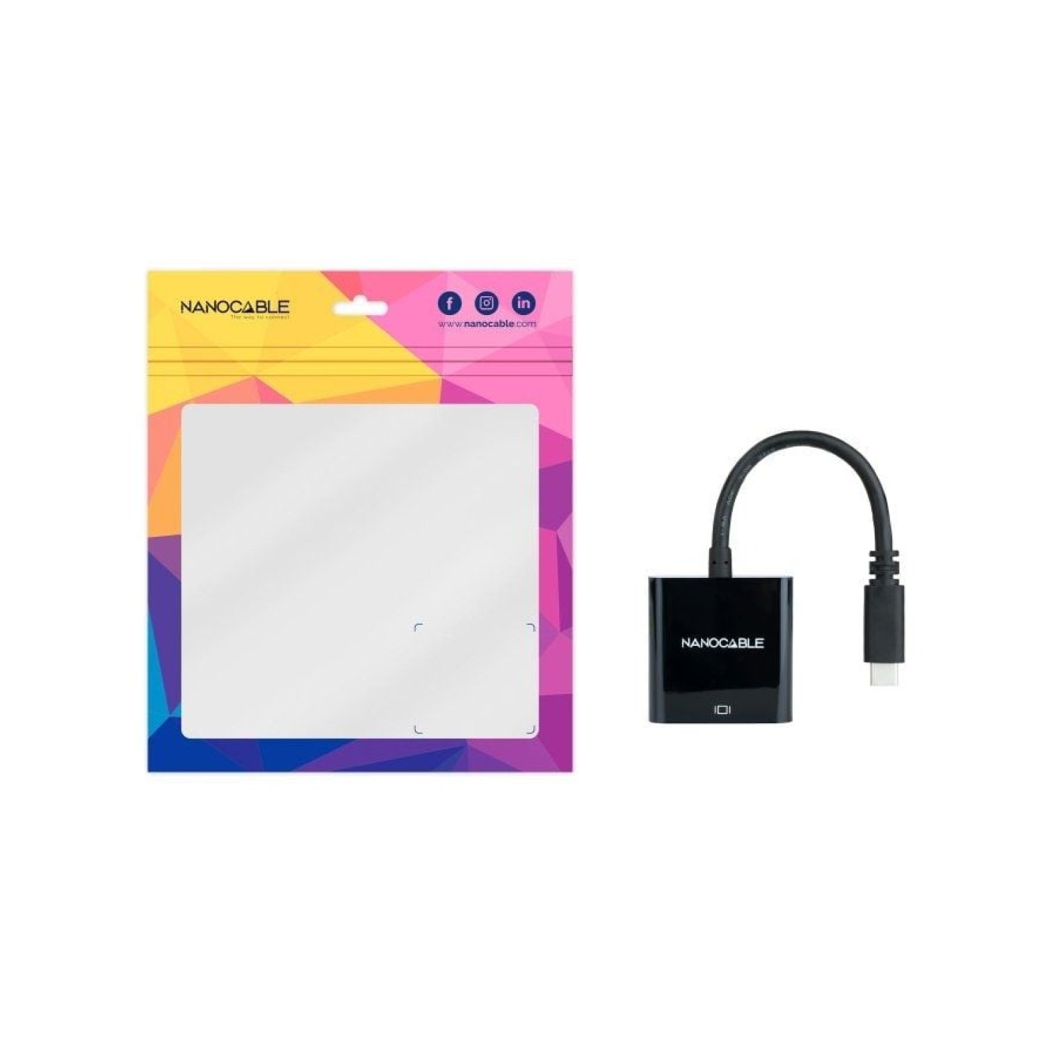 Nanocable · Conversor USB-C a HDMI · 15cm · Negro