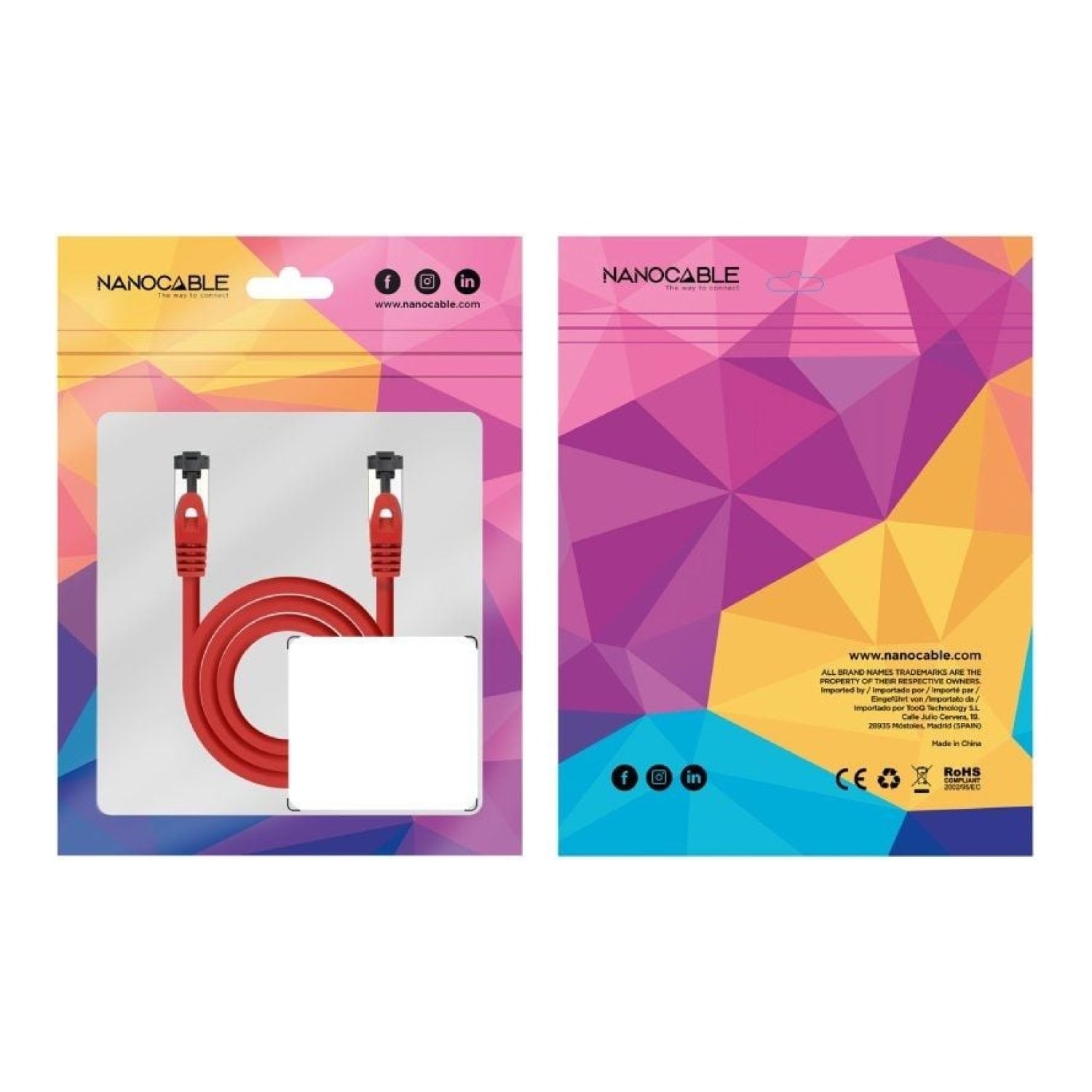 Nanocable Cable RJ45 SSTP Cat.8.1 · 1m · Rojo