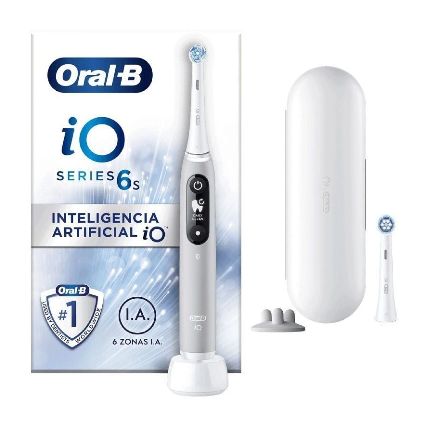 Oral-B iO Serie 6S · Cepillo Dental Eléctrico · Incluye 2 Recambios · Gris