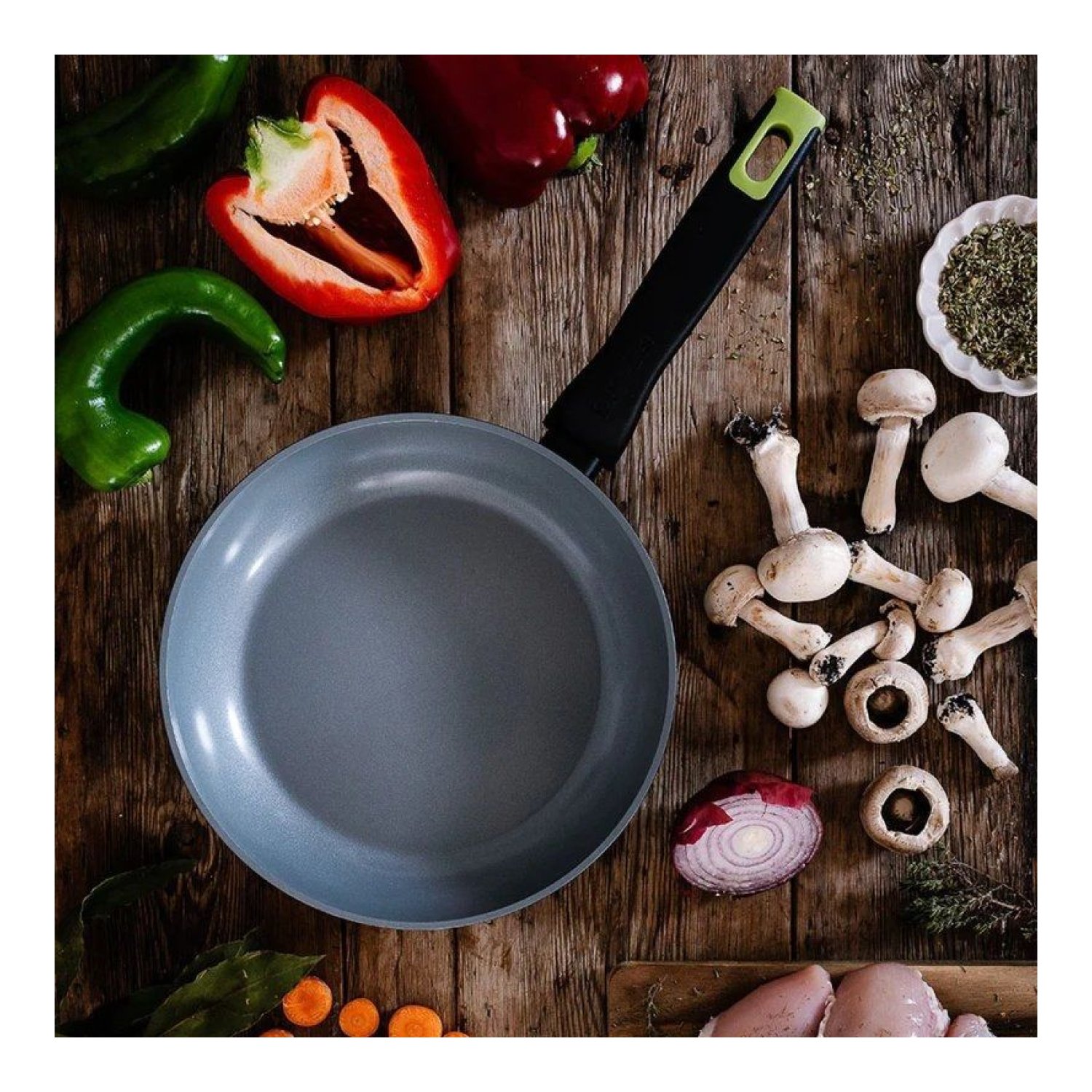 Monix Eco Nature · Sartén · Ø 22 cm · Aluminio forjado · Apta Inducción